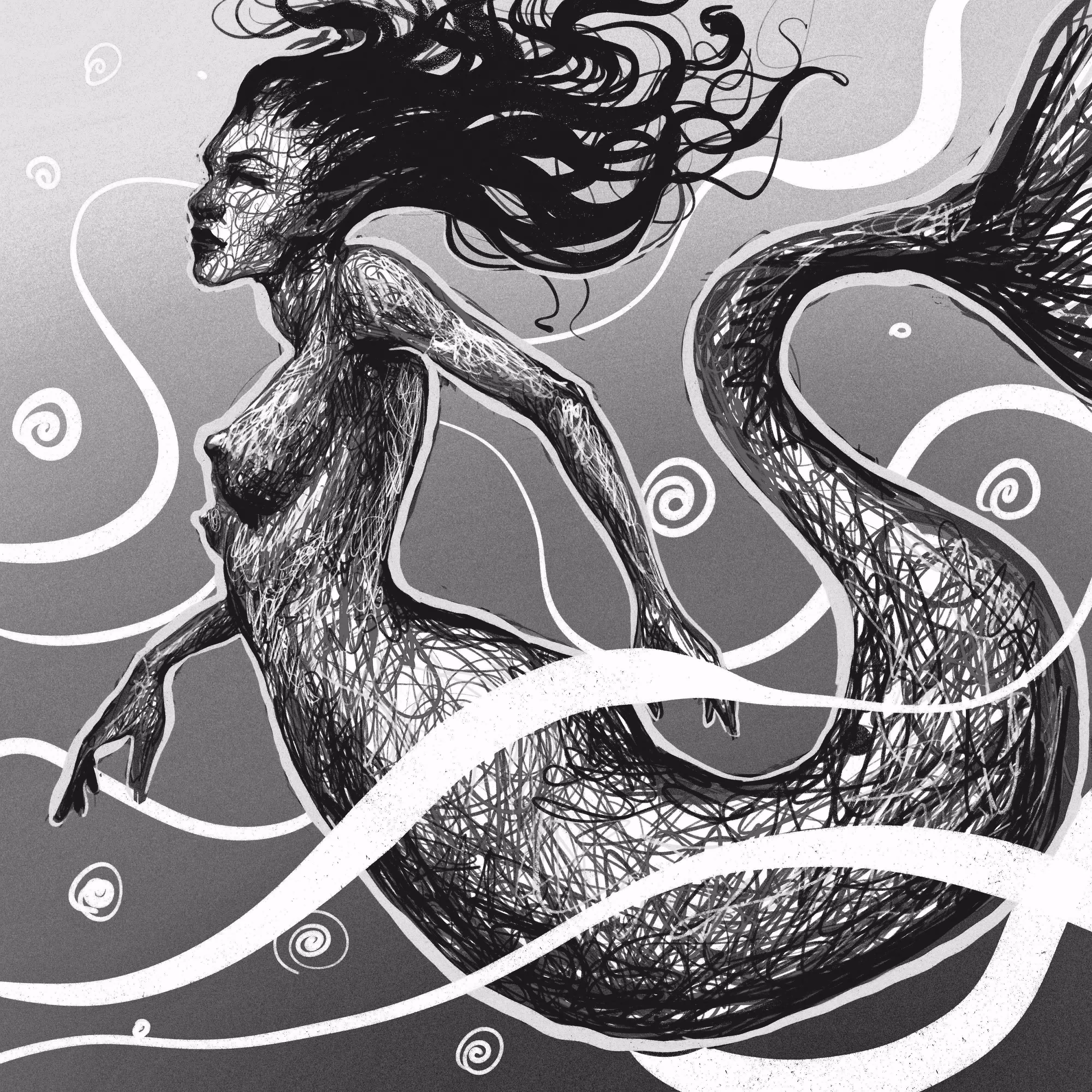 Mermaid (B&W Version)