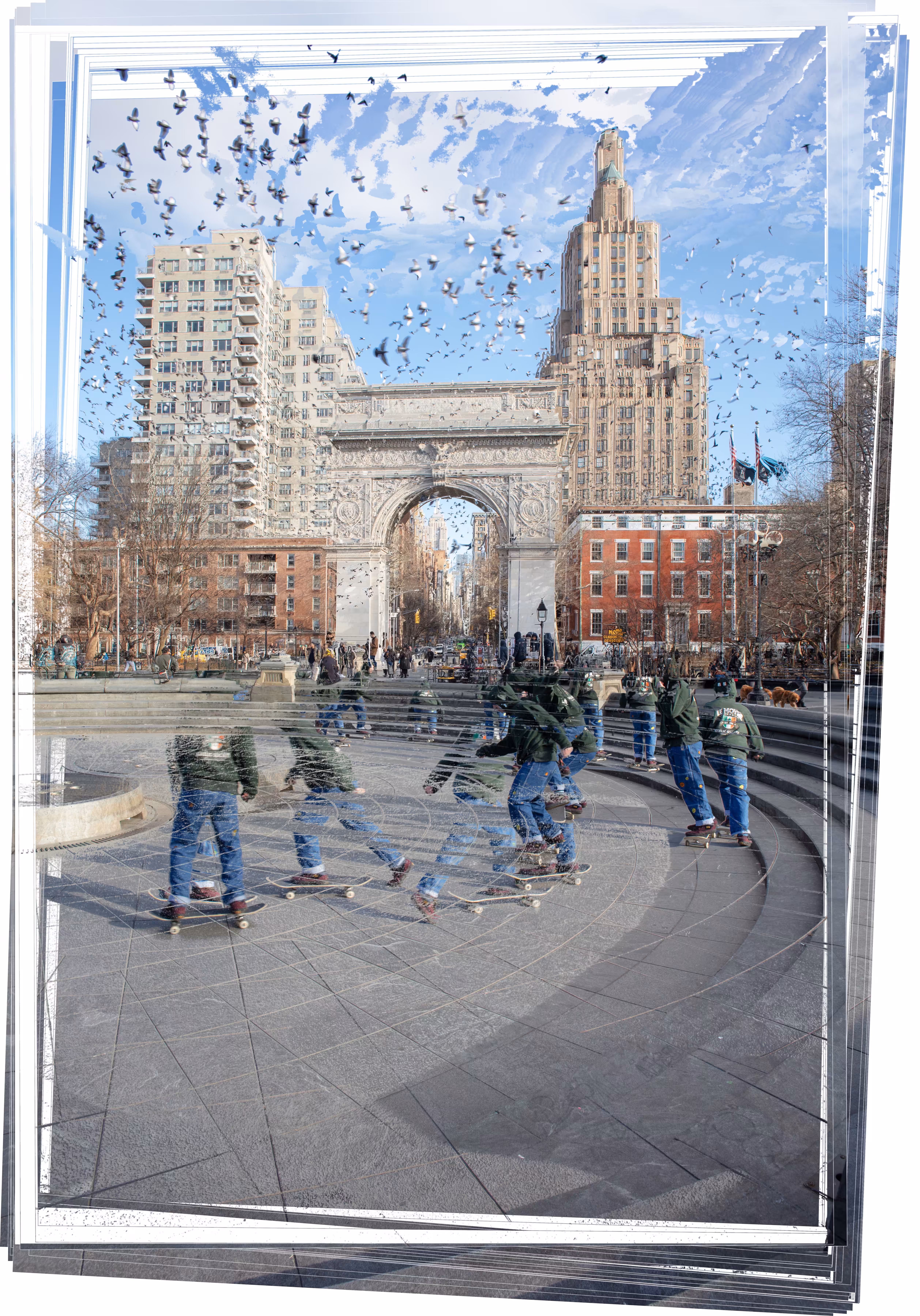 Winter Skater in Washington Square Park