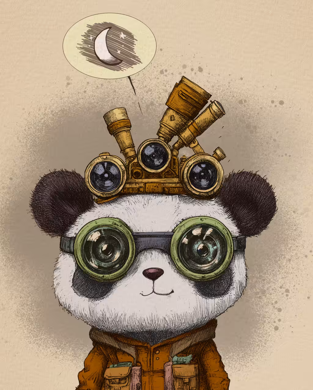 The Panda who loves the Moon