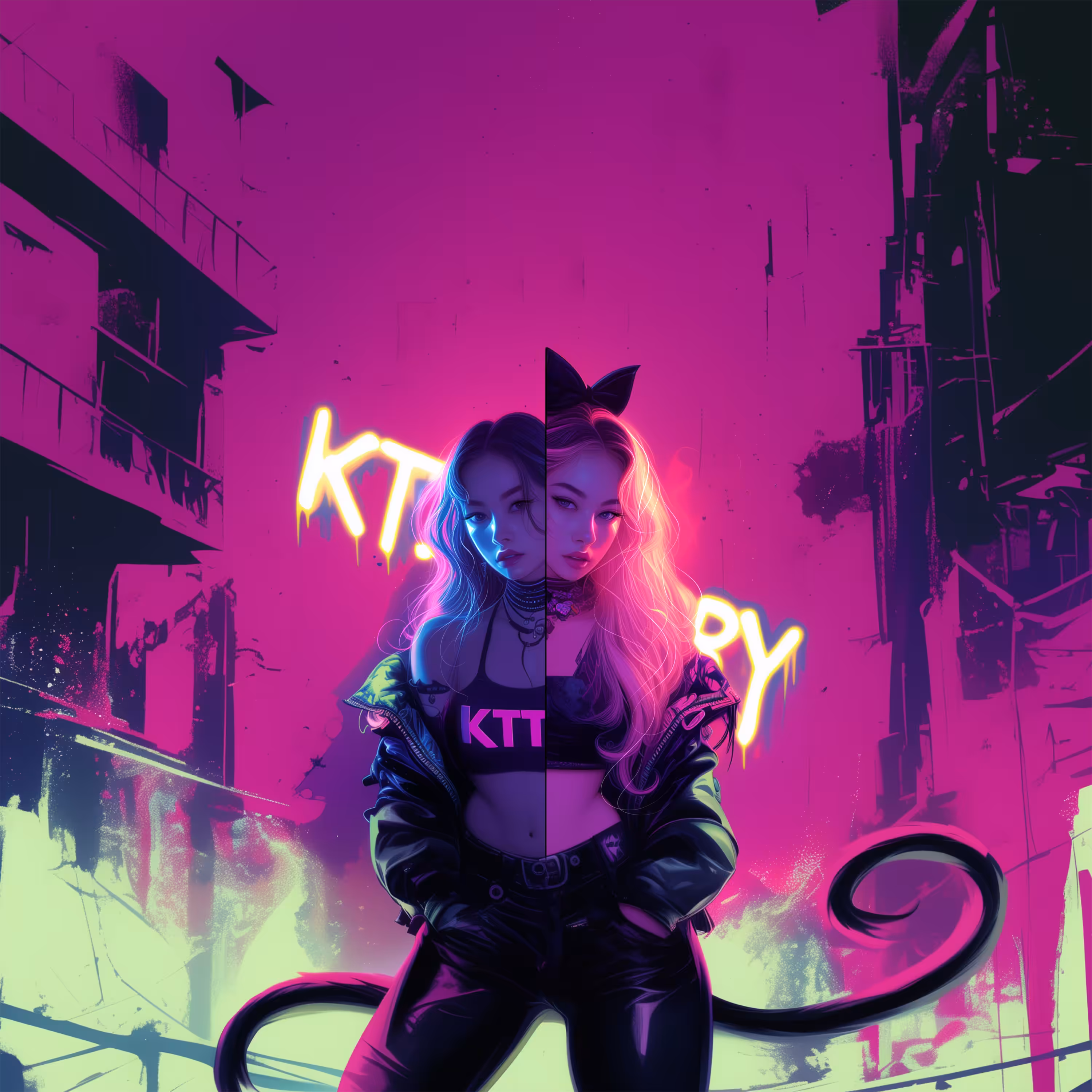 Cats in the night