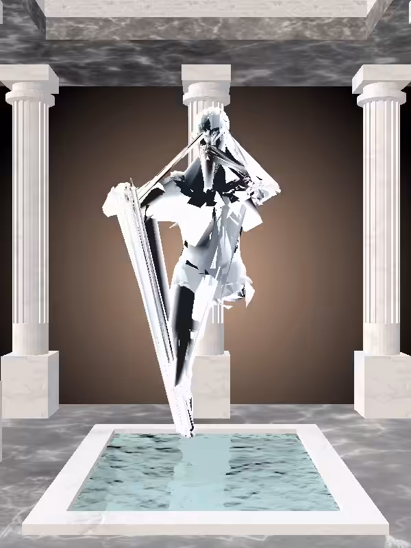 HeavenComputer: The Treading Water Luminescent Chrome Woman #4953