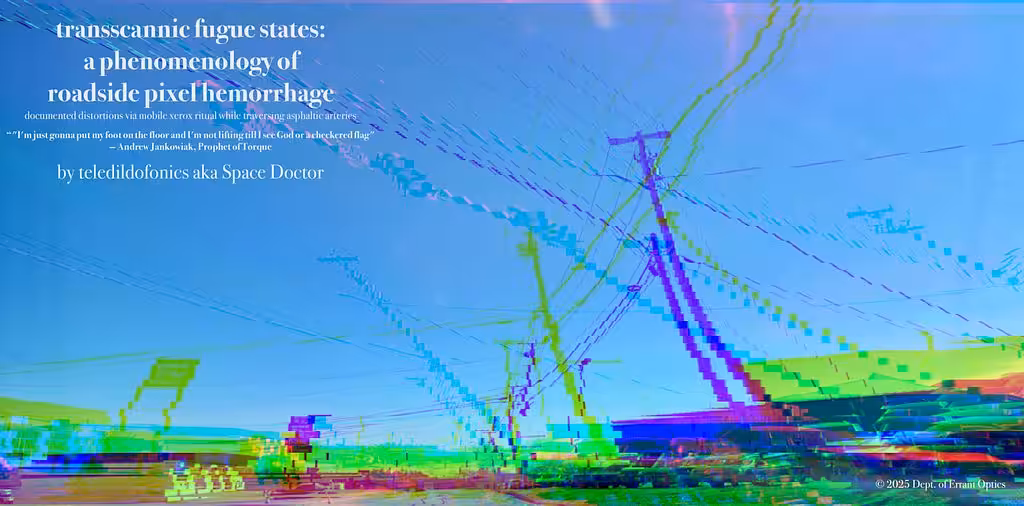 transscannic fugue states: a phenomenology of roadside pixel hemorrhage