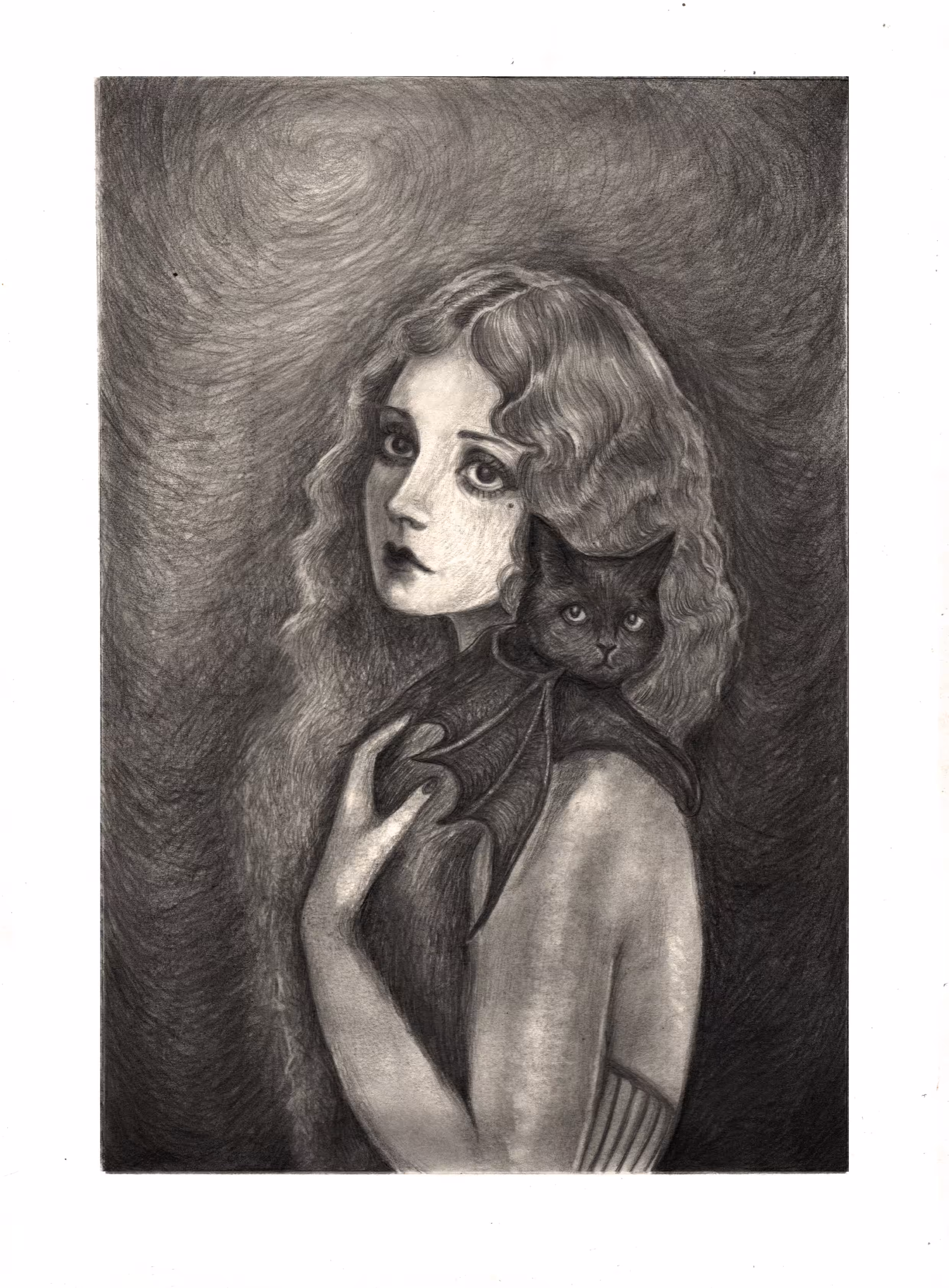 The lady and the bat cat