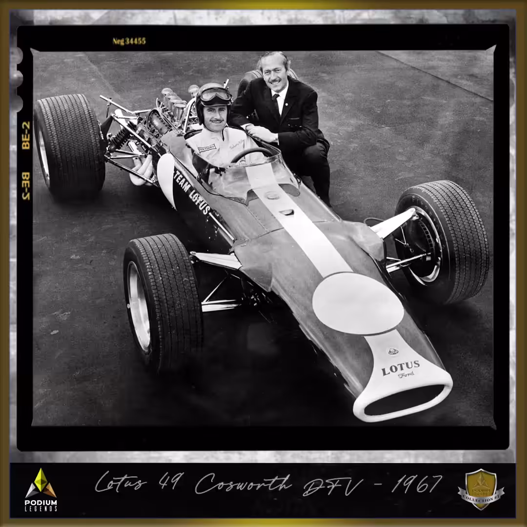 Lotus 49, Graham  Hill with Colin Chapman