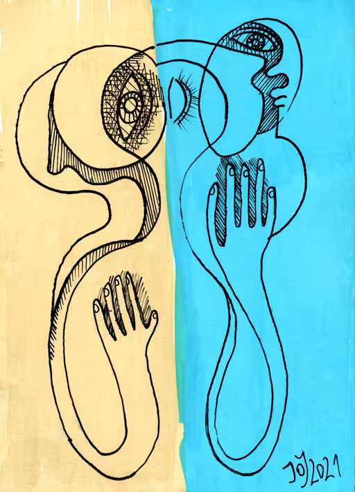 Art: Figure overwhelmed by color #1