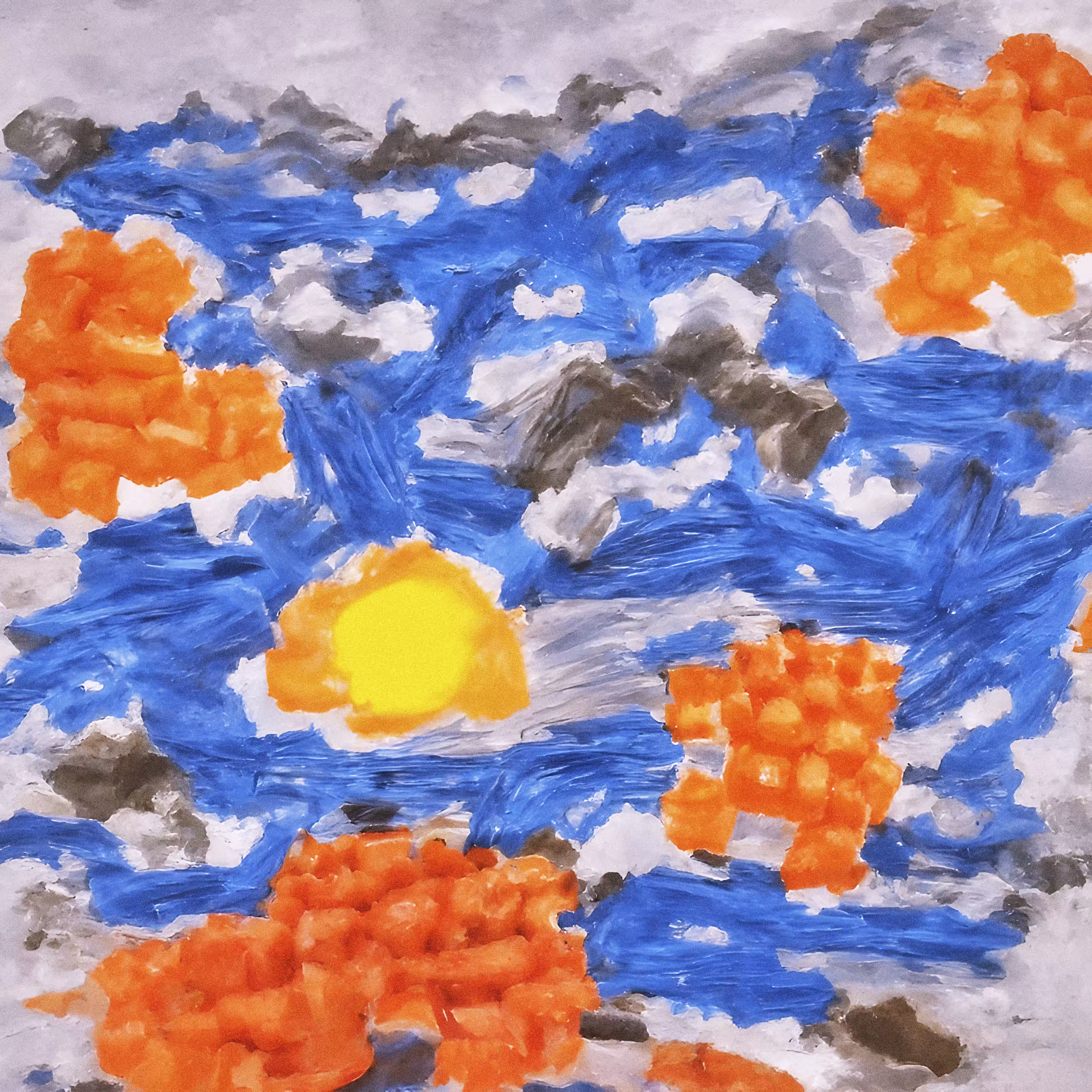 A cloudy sunset.