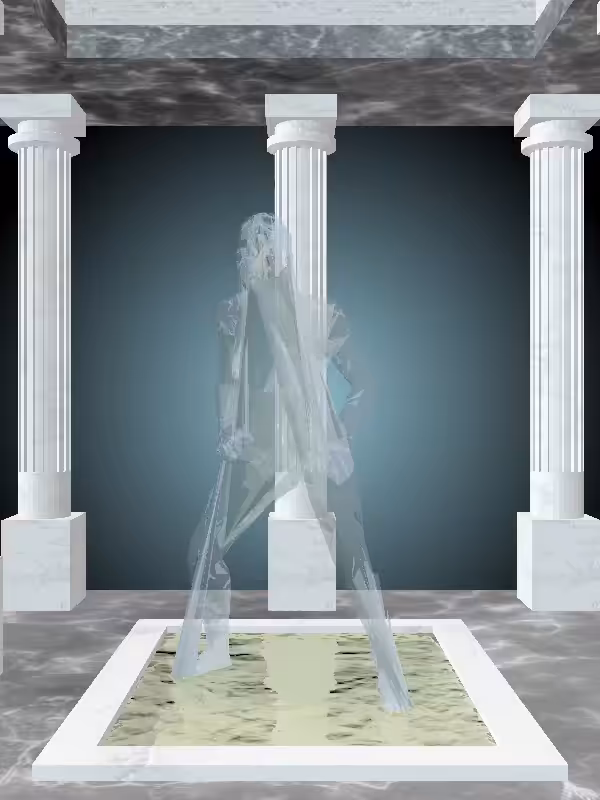 HeavenComputer: The Fading Kicking Matte Pale Green Woman #1402