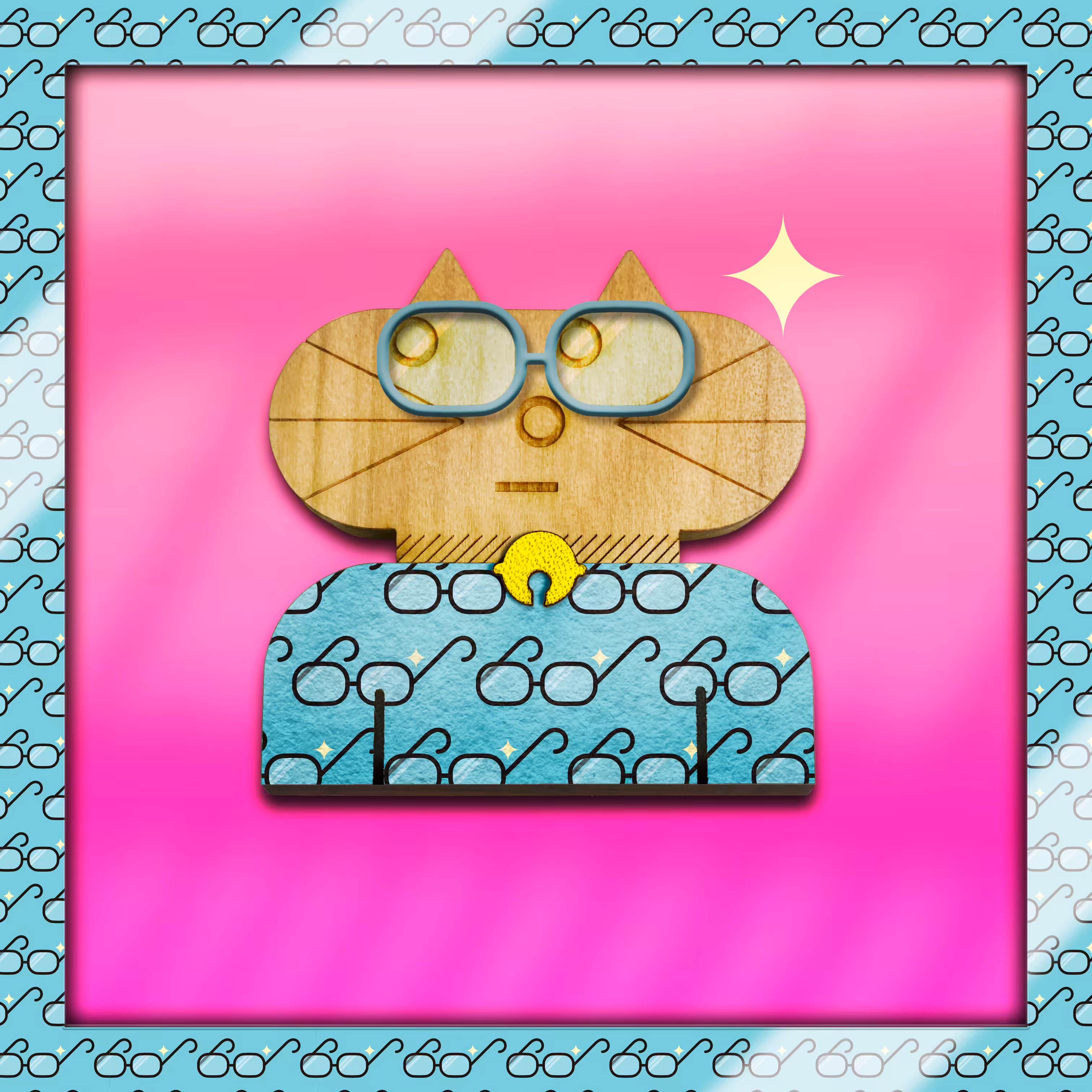 Pattern cat #017_glasses