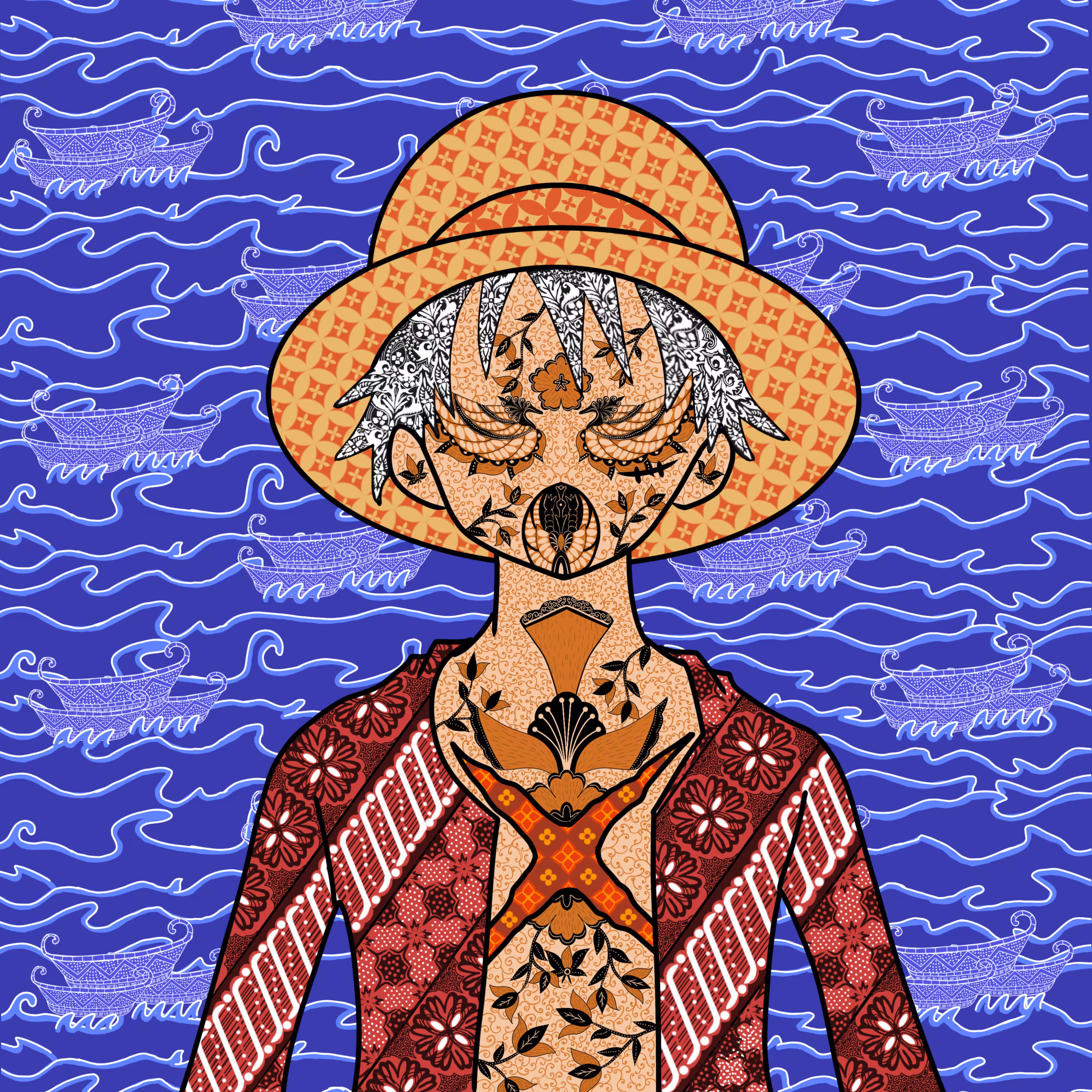 Straw Batik Hat