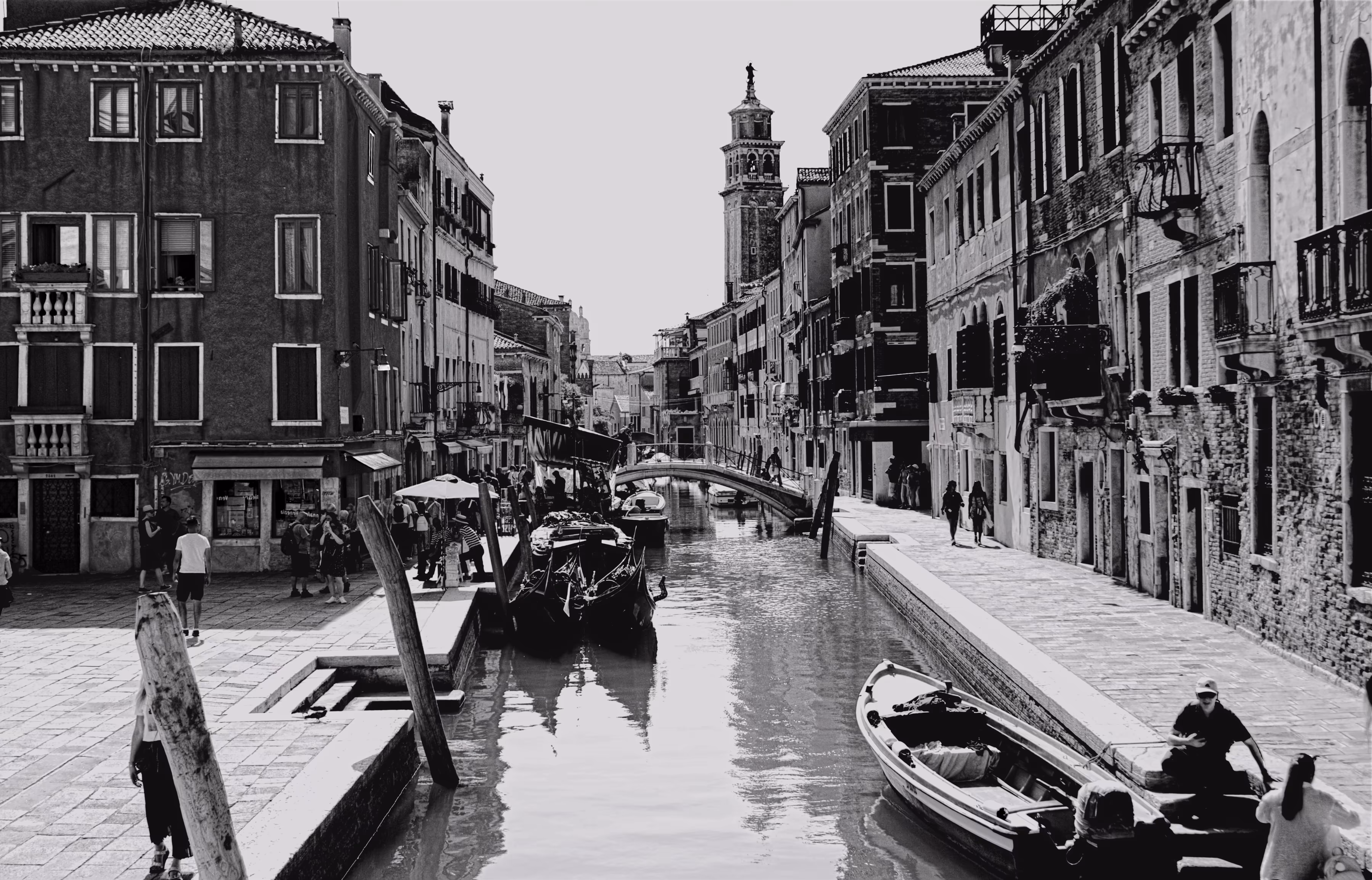 Venetian Canal in Monocrome