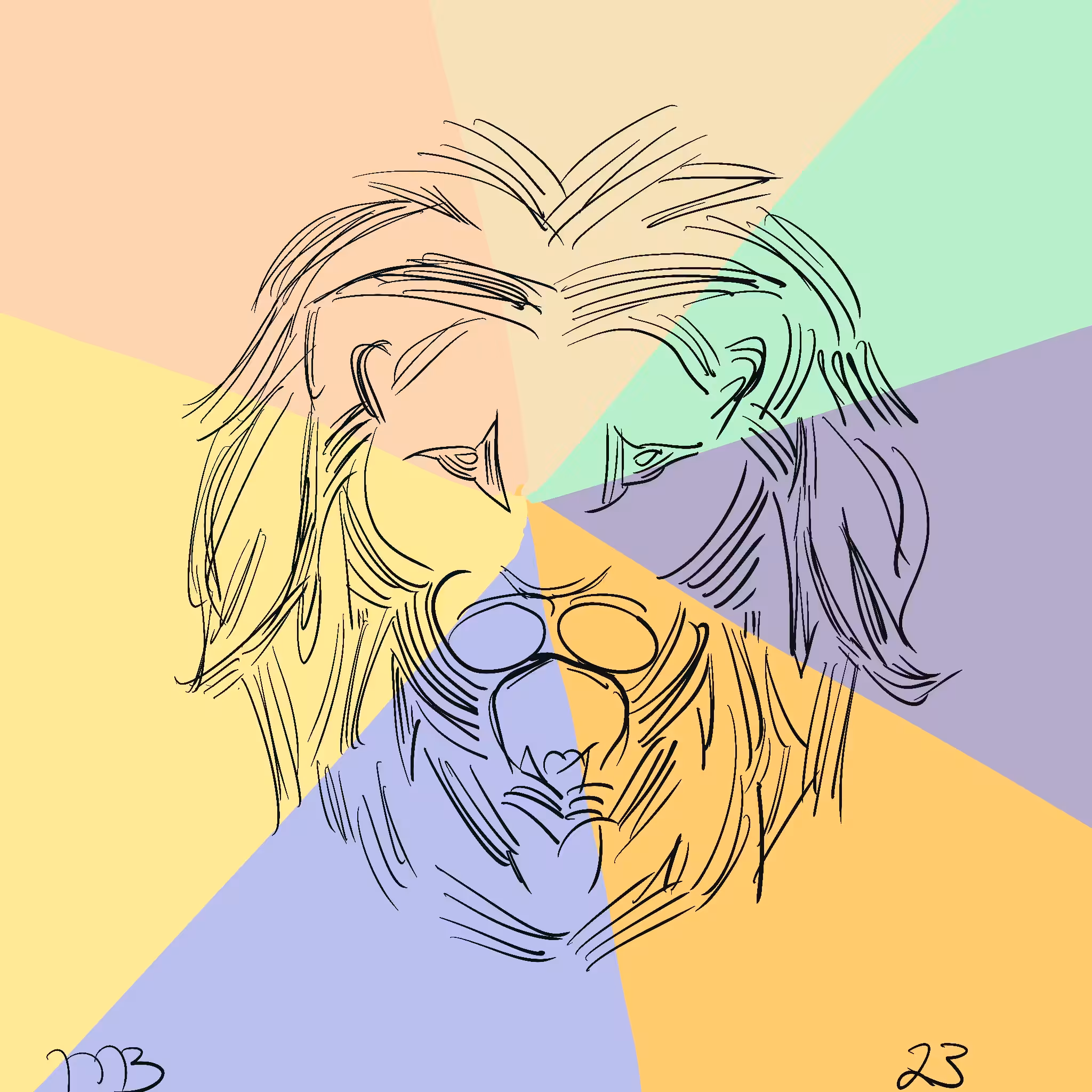 Lion of many colors