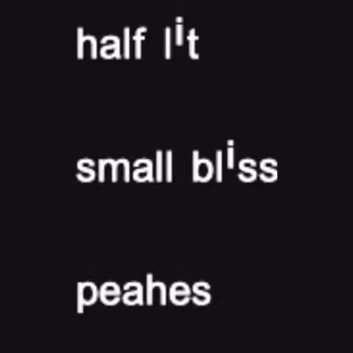 ʰᵃˡᶠ ˡⁱᵗ 

ˢᵐᵃˡˡ ᵇˡⁱ...