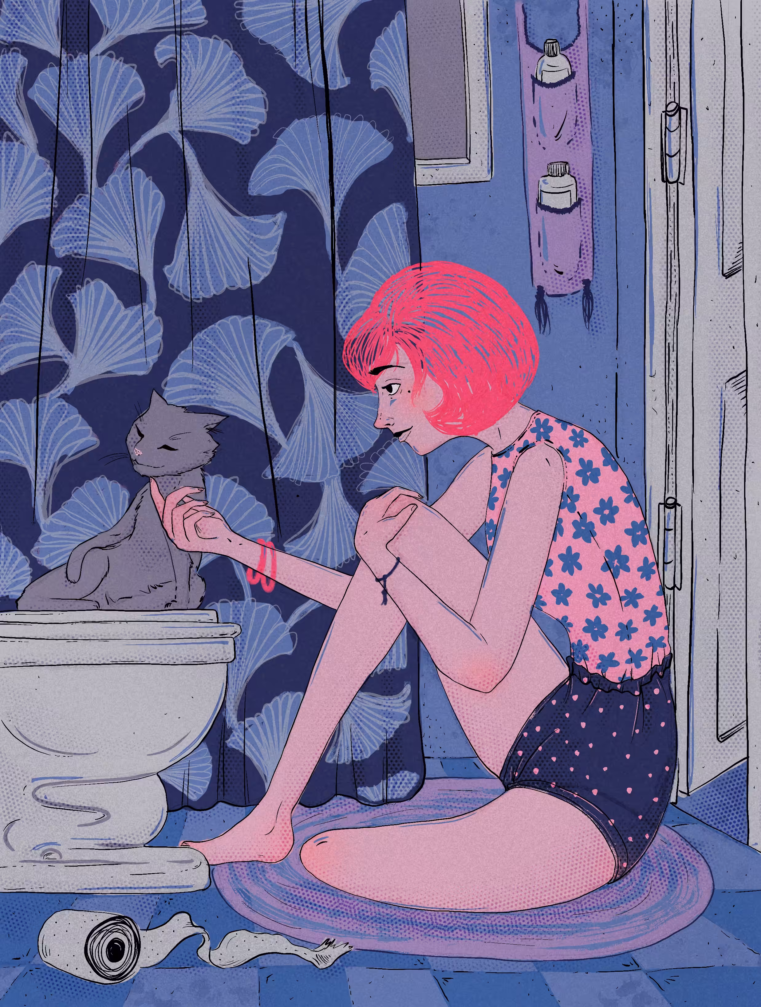 Playing in the bathroom Girl