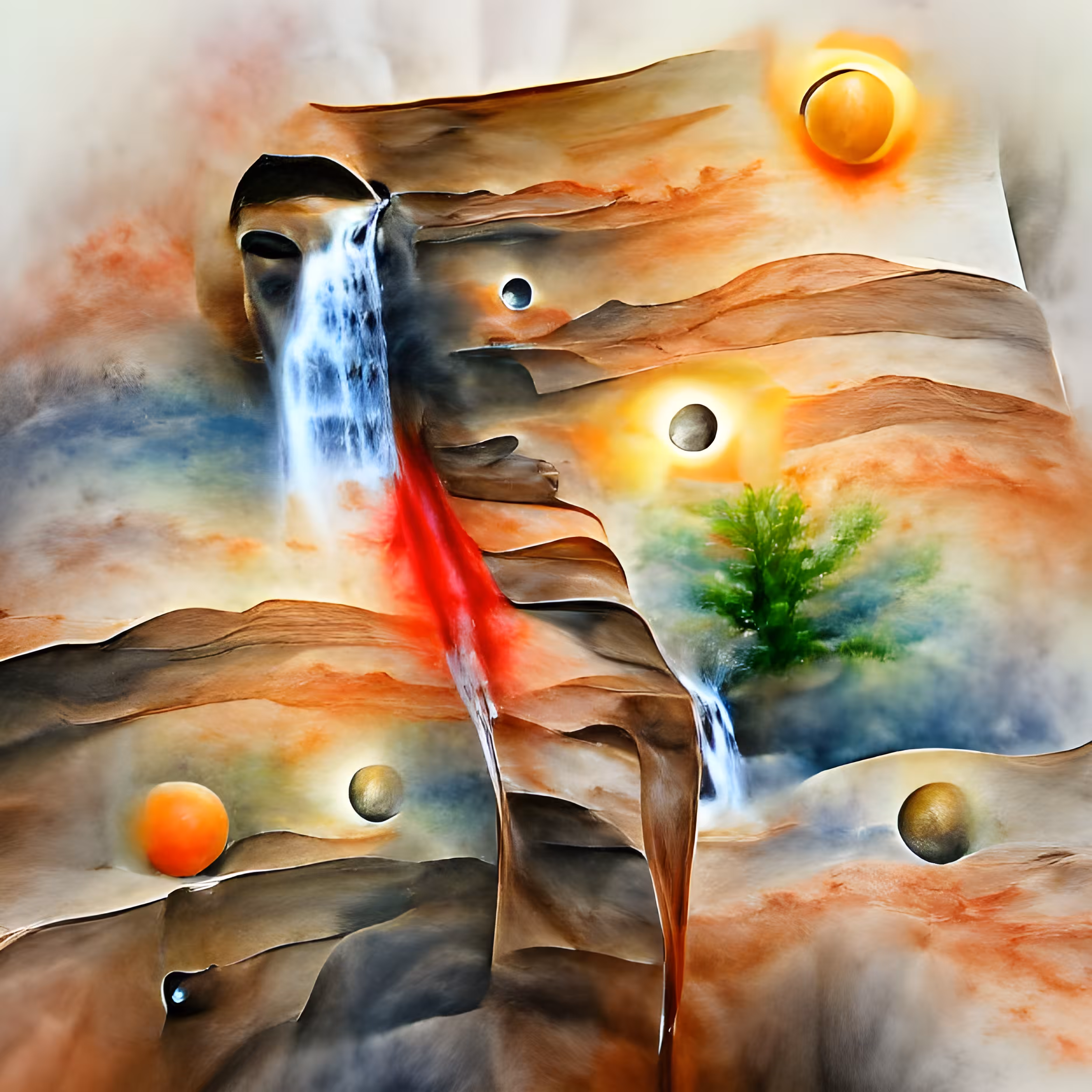 Waterfall in Mars