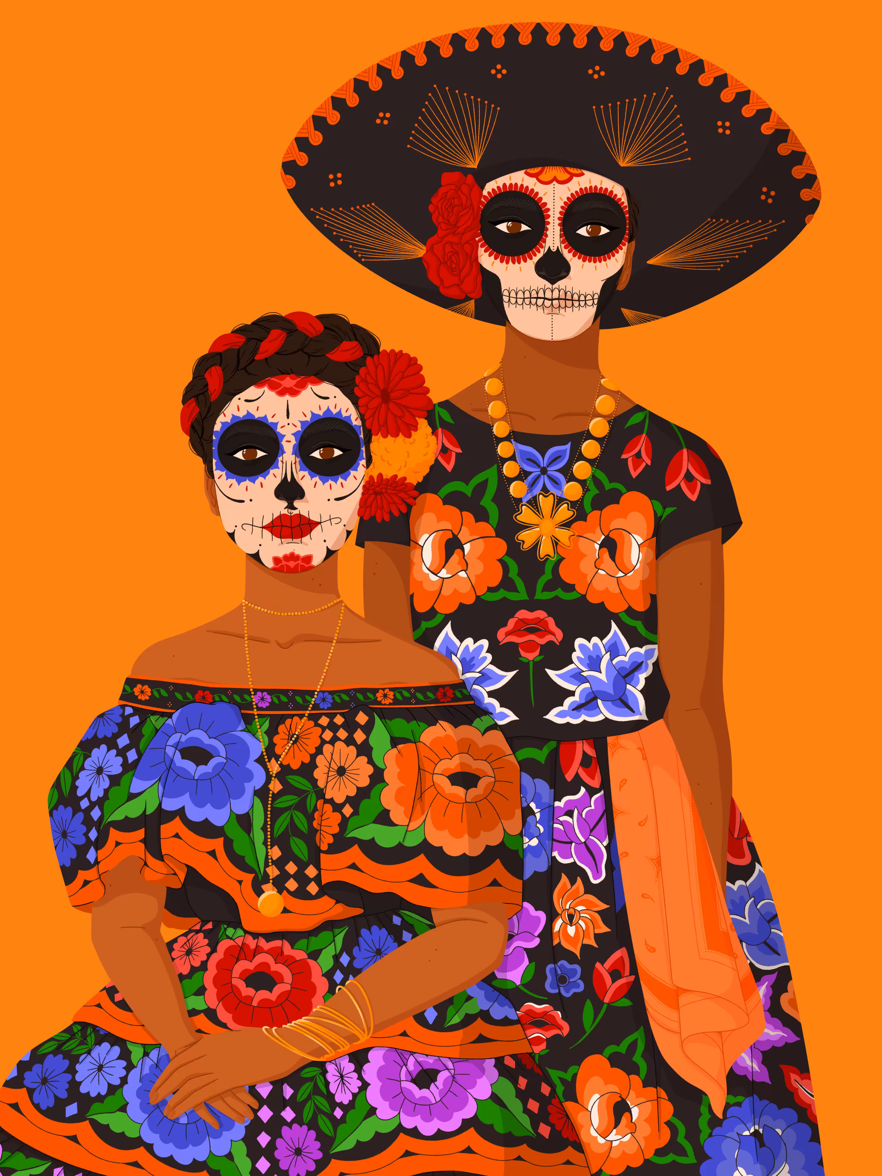 La Catrina in Orange