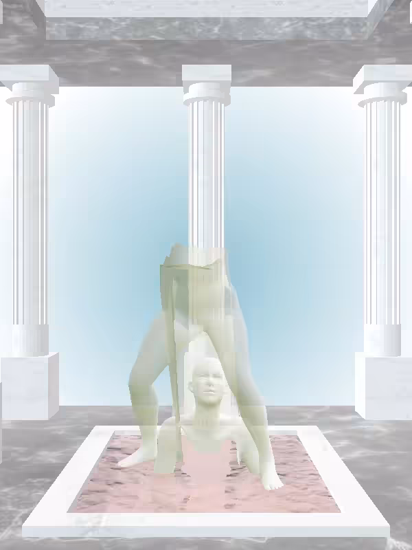 HeavenComputer: The Fading Kicking Matte Green Woman #1622