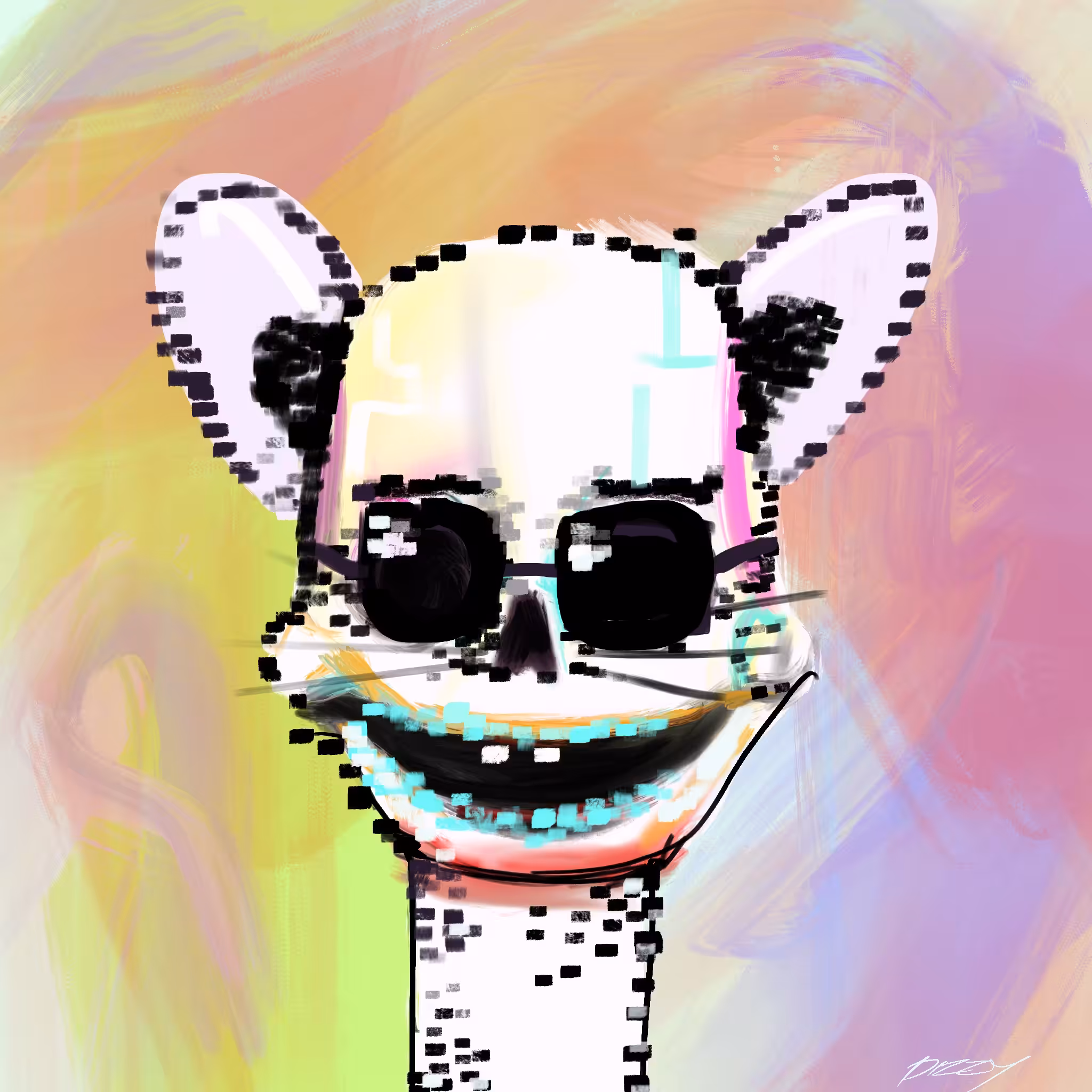 Long neck neko skull
