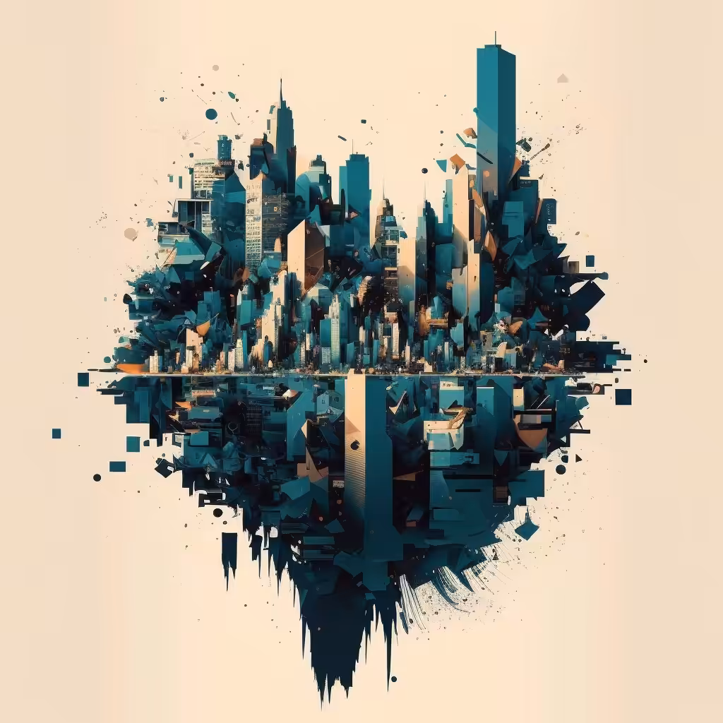 Abstract pixel city