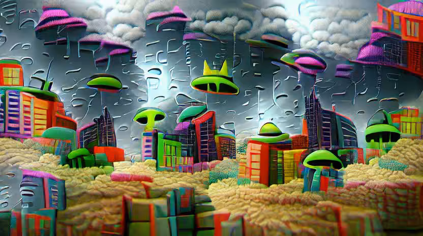 Rain in alien city