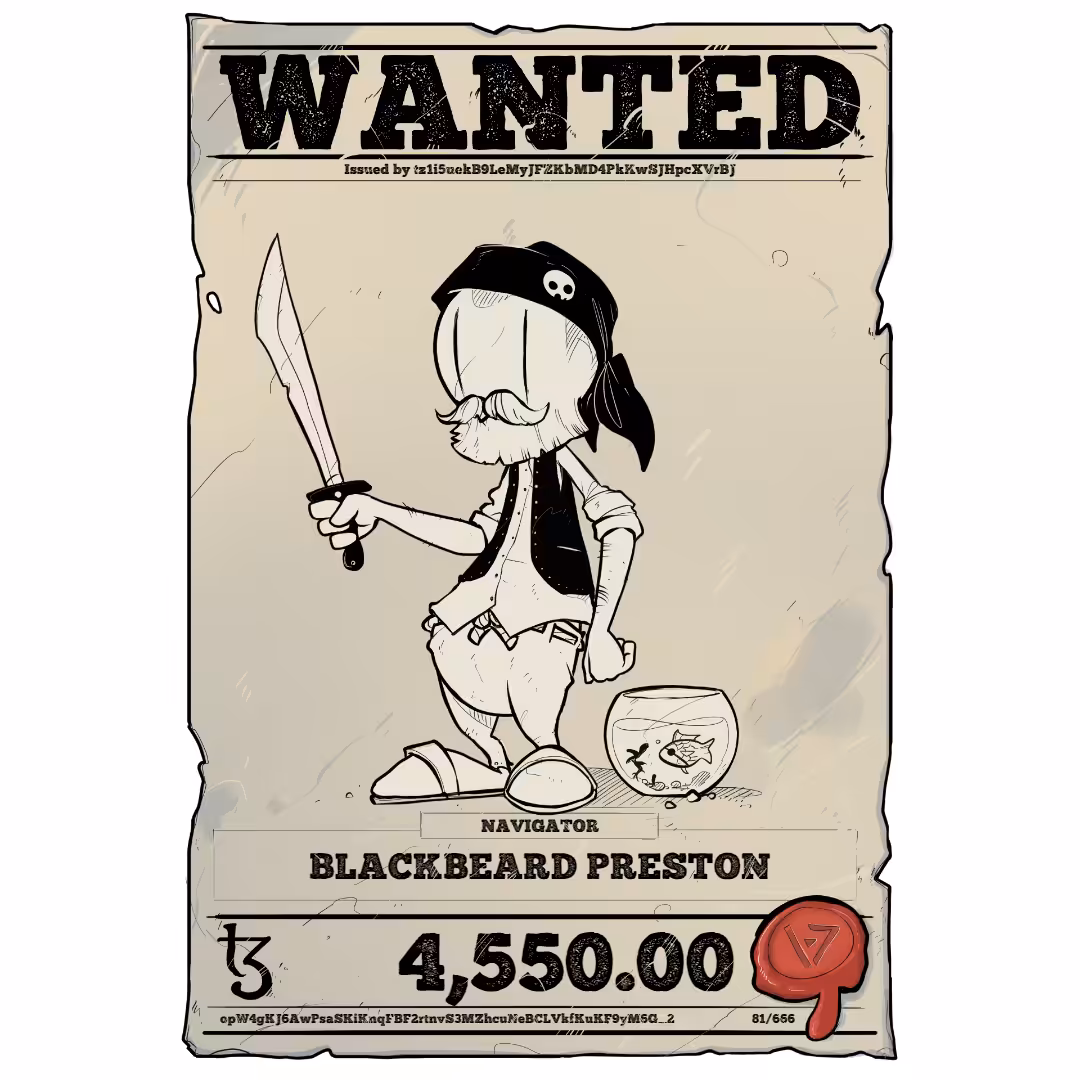 BLACKBEARD PRESTON | TEZOS PIRATE 81/666