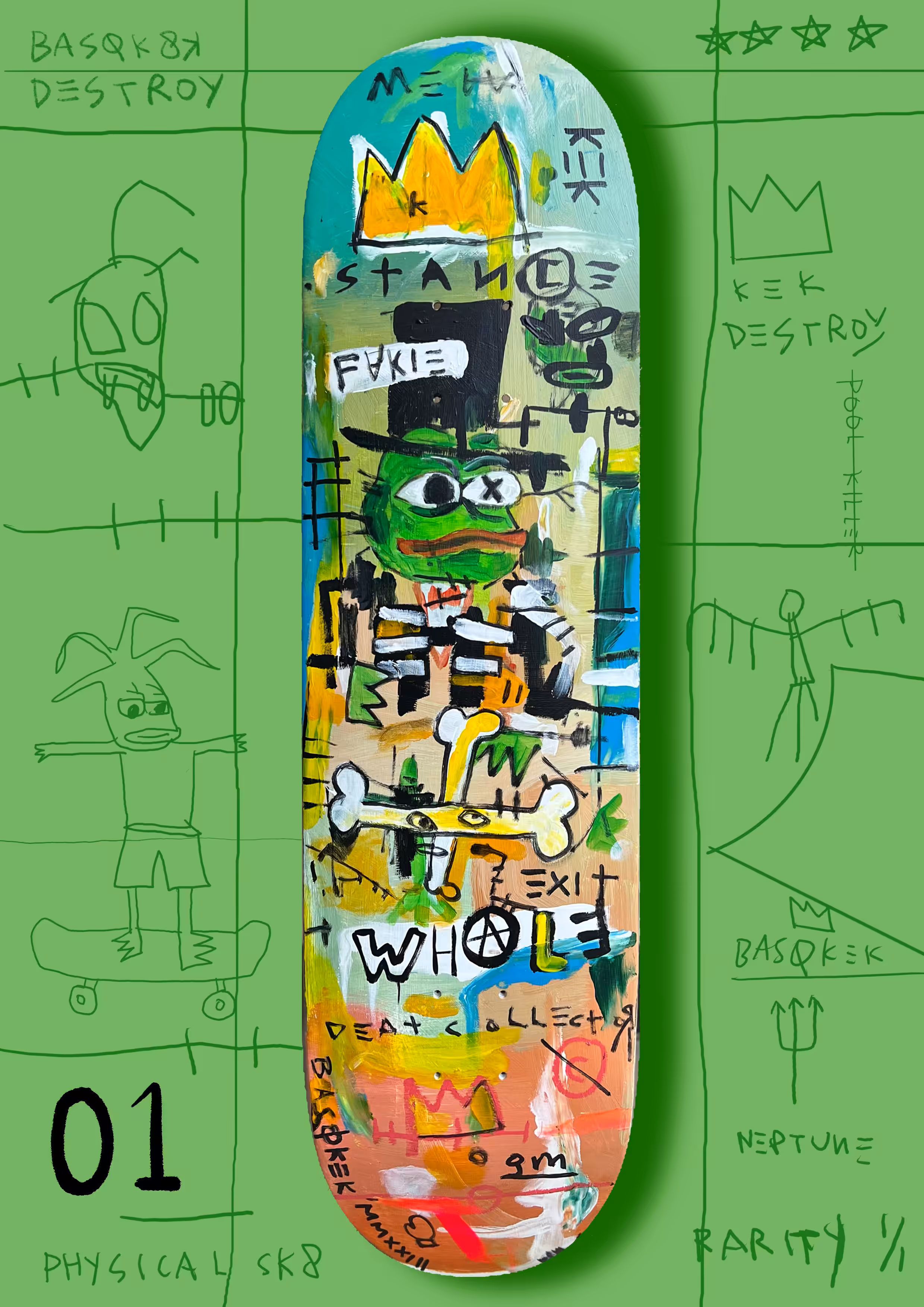 Basq-SK8K Deck 01 - FAKIE WH@LE