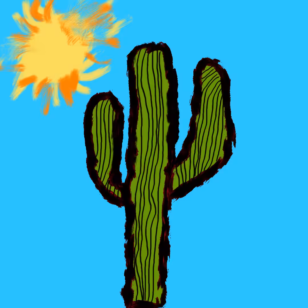 Crypto Cactus & sun (light blue)