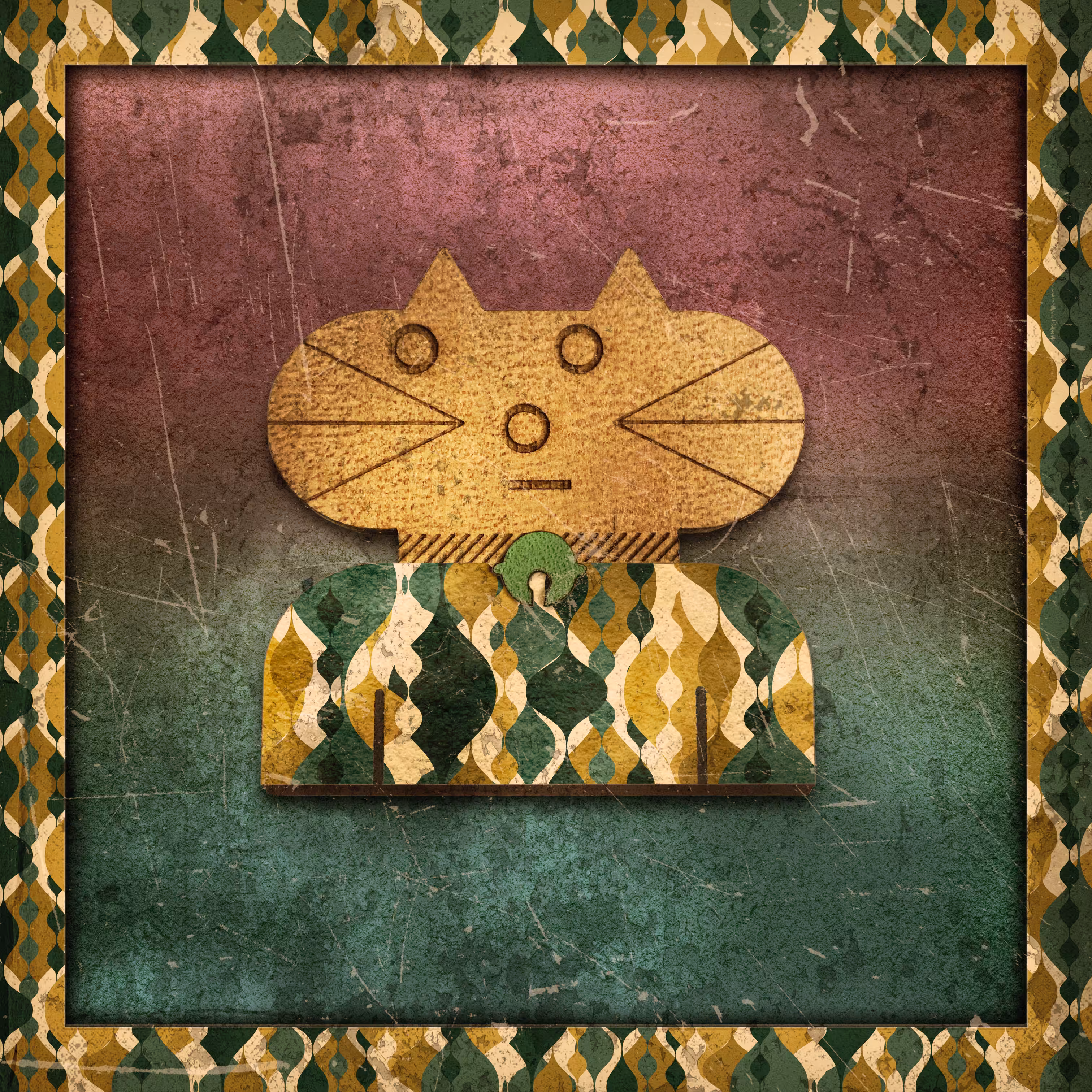 Pattern cat #024_retro wavy