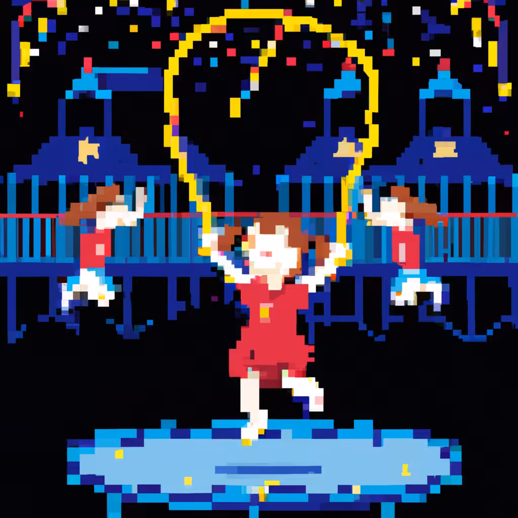Trampoline n rope amusement