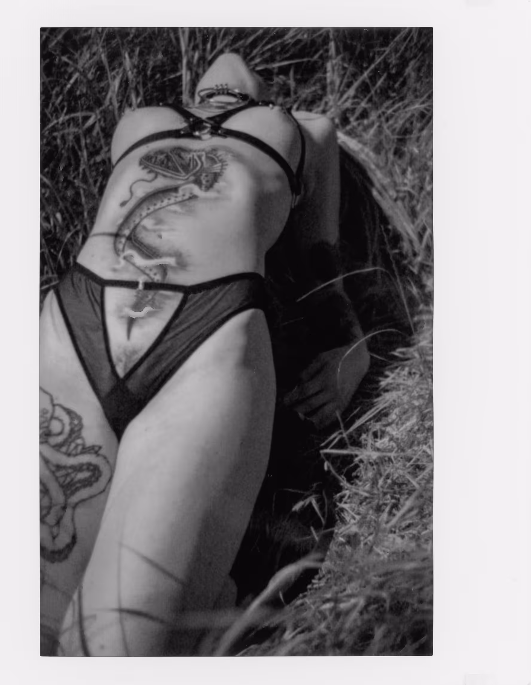 Lingerie Noir topless instax wide expired 
