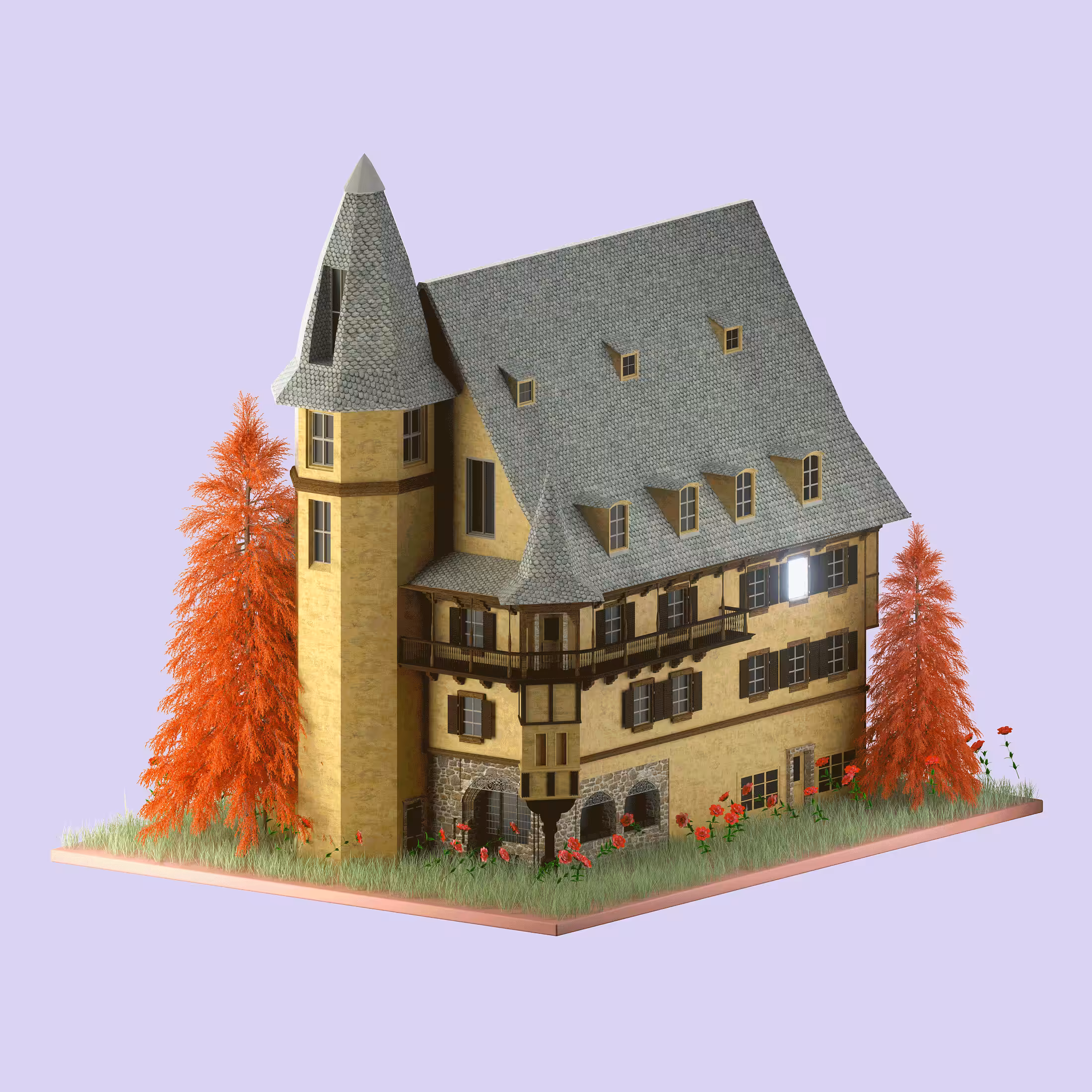 3 - Isometric Fairy Tale House