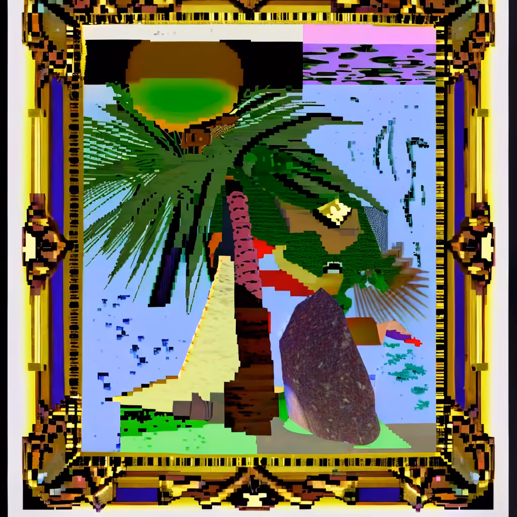 a masterpiece 8k UHD high quality beautiful palm tree in a masterpiece 8k UHD high quality beautiful golden frame