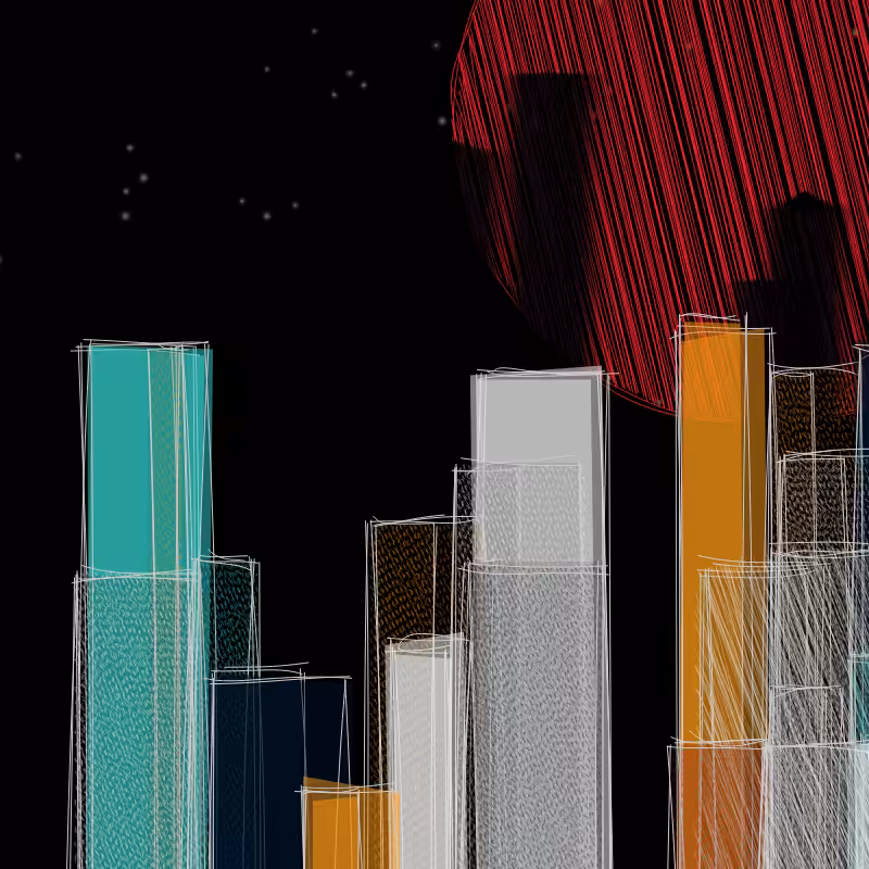 hastily-drawn cityscape sketch #104
