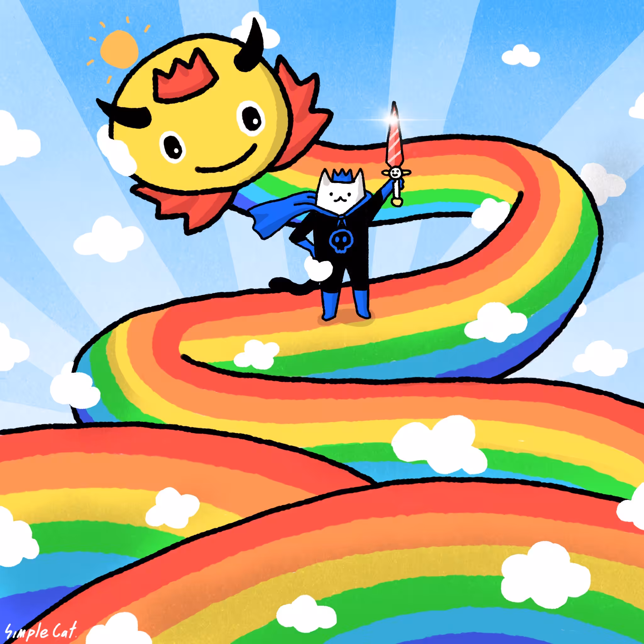#49 King Cat hunter And Rainbow Dragon