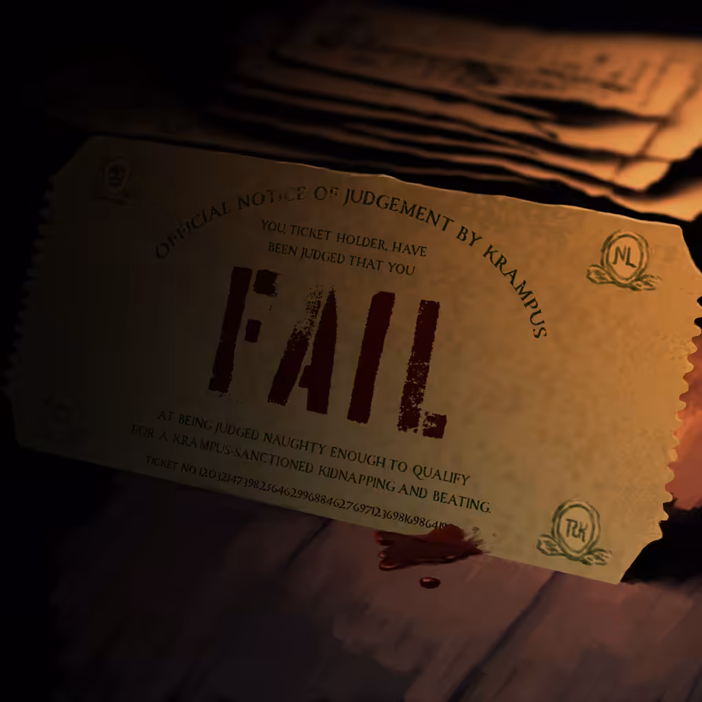 Krampus Rejection Ticket