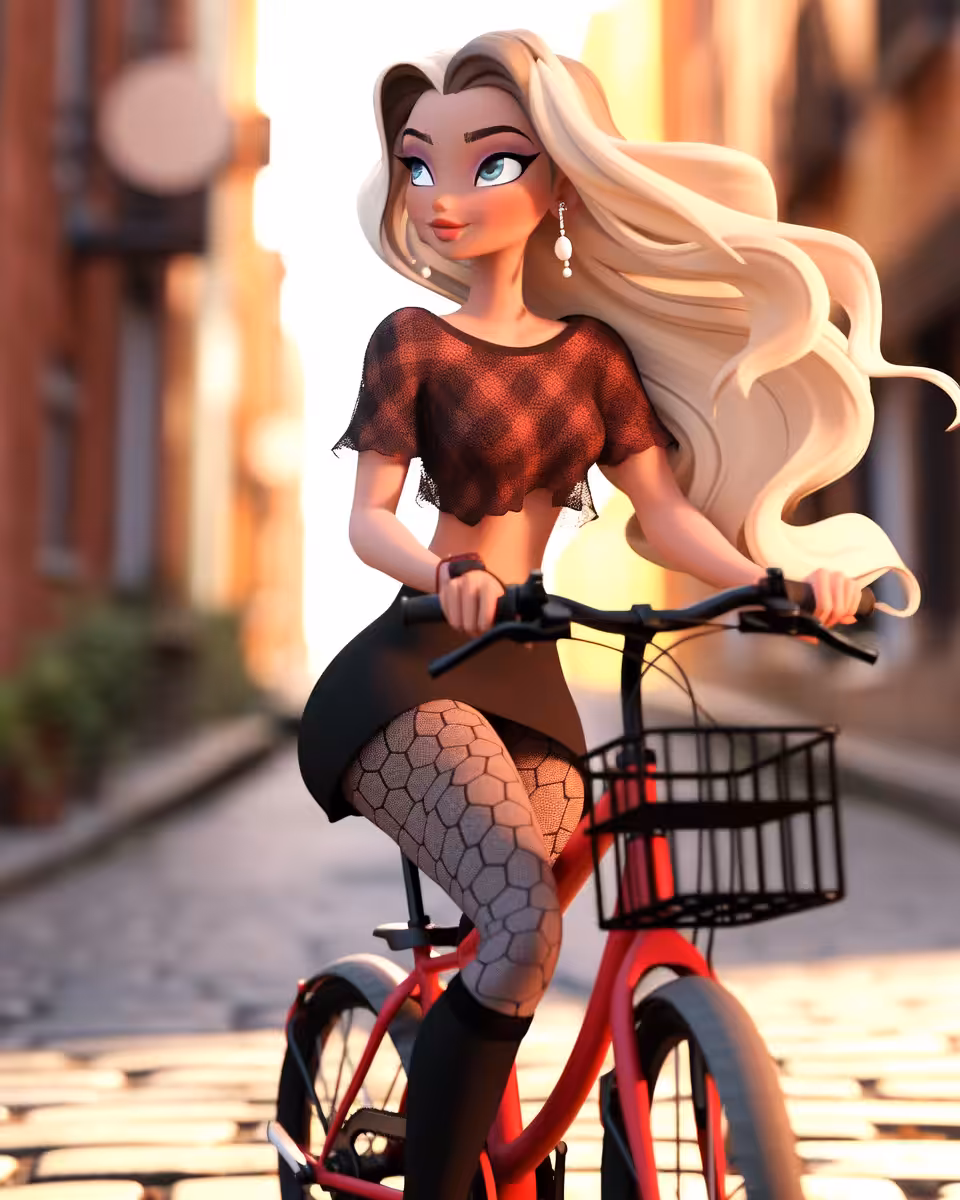 Mary on the bike