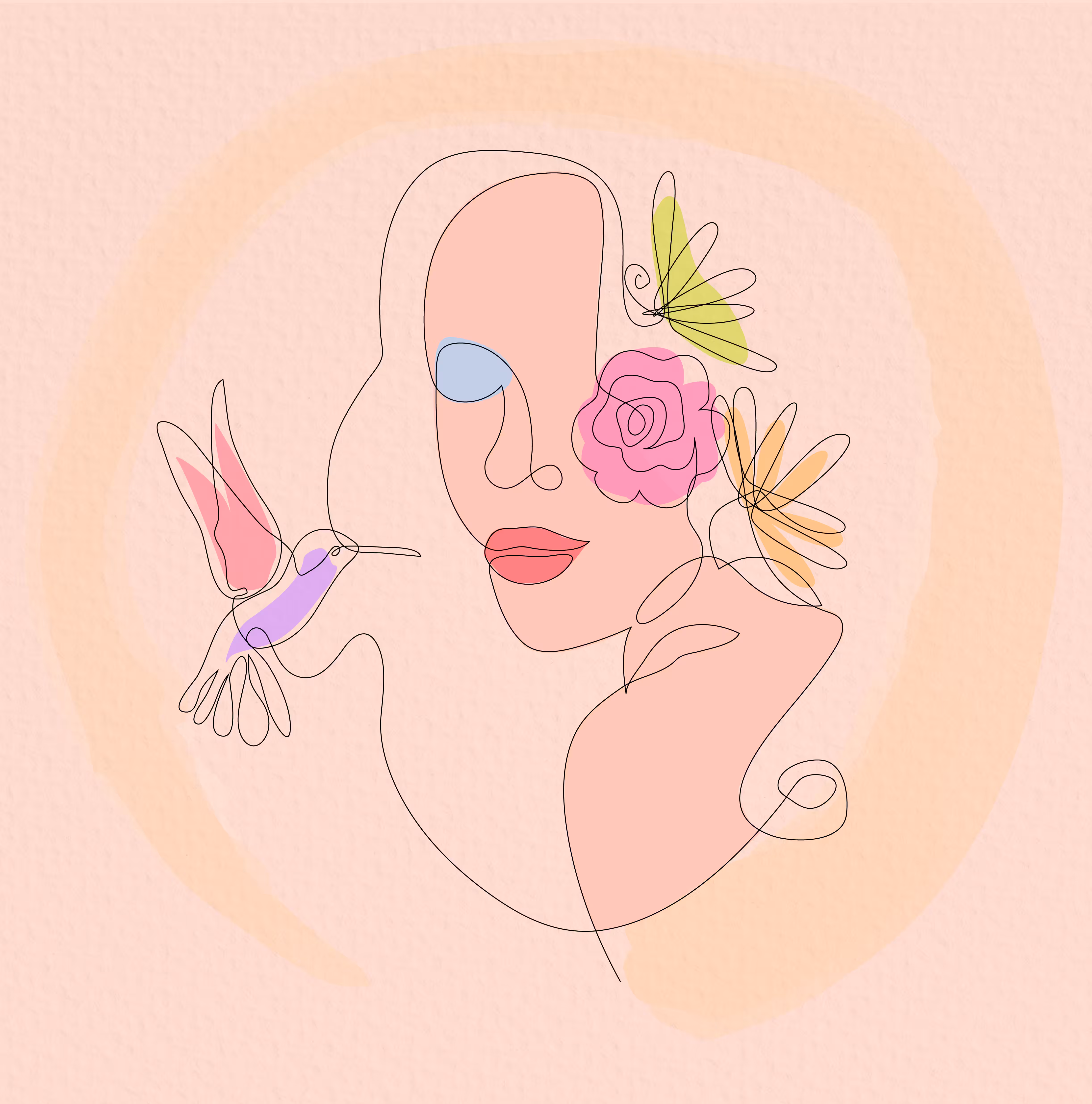 Hummingbird With Flower Girl