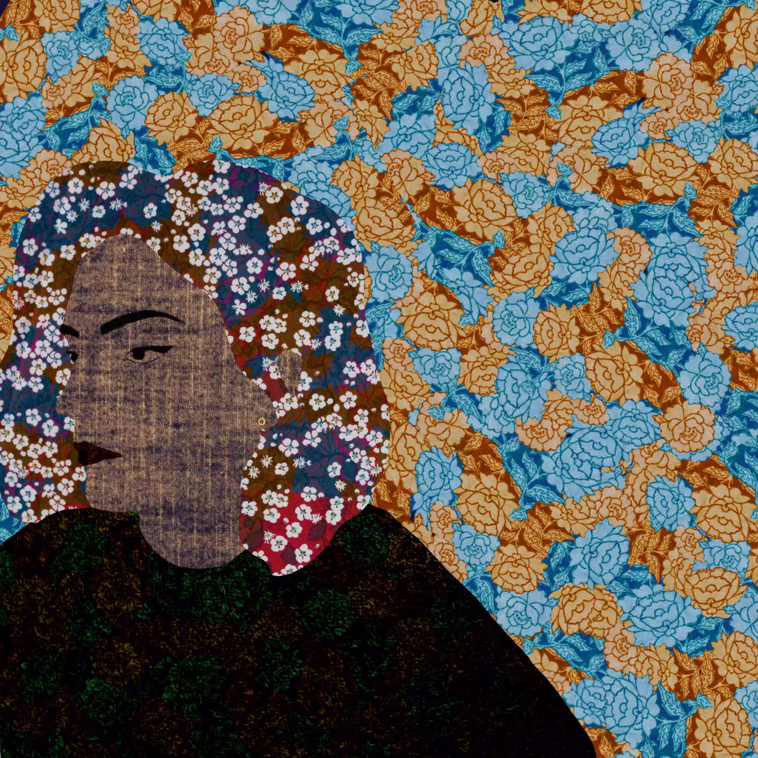Self-Portrait with flowers