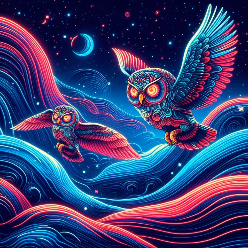 Neon owls #1