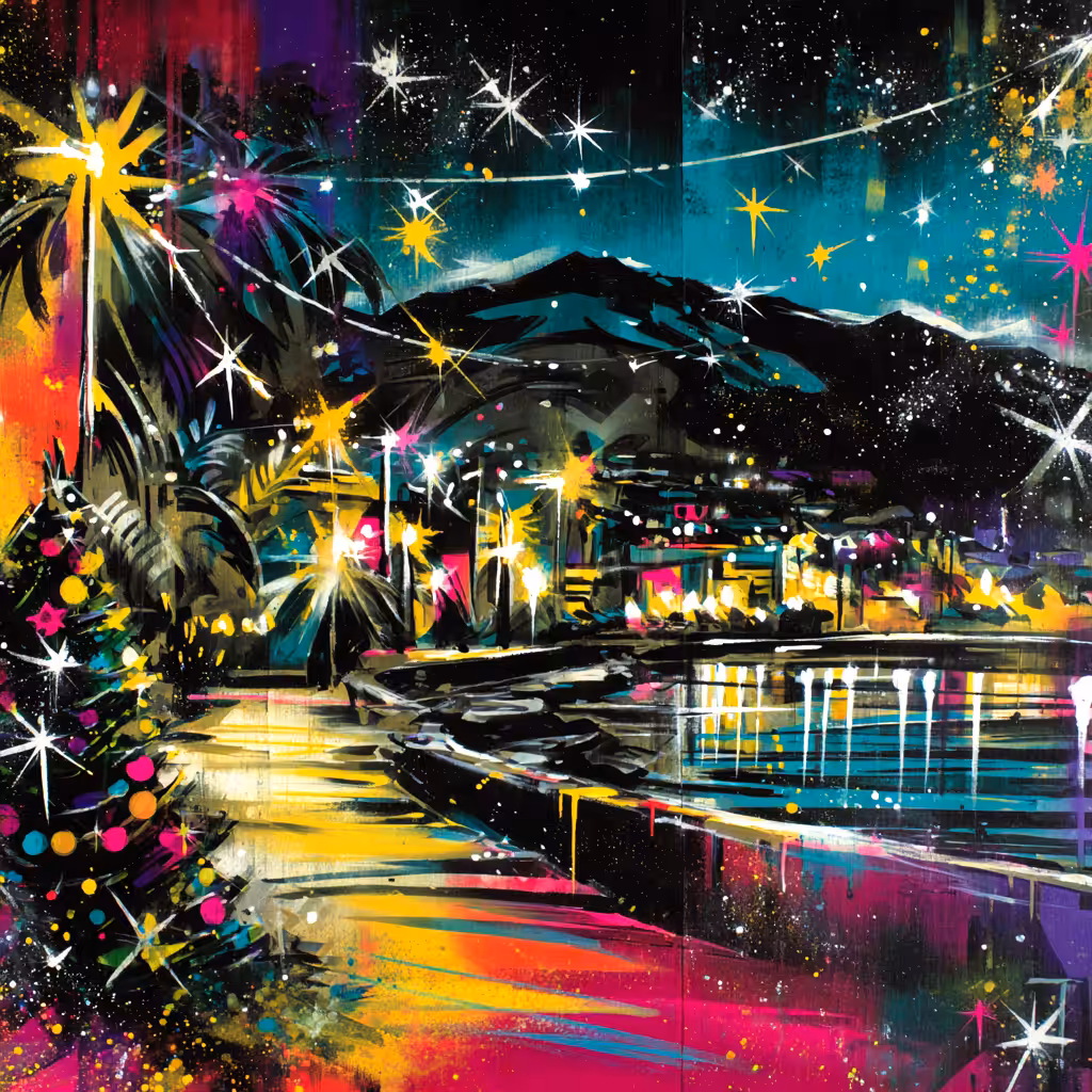 Street Art: Midnight  by the Sea