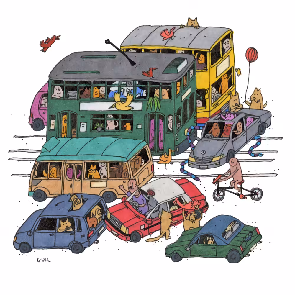 Hong Kong Tram Crossing