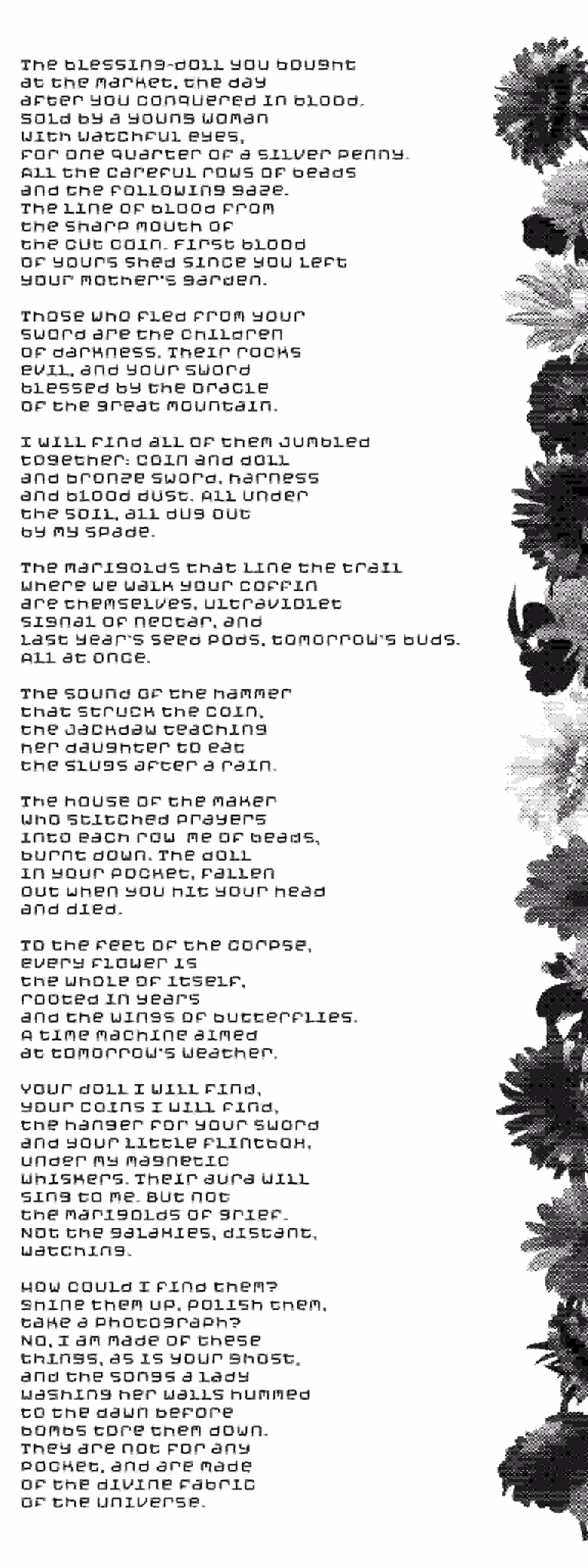 Follow the Marigolds: Inscription #92179100
