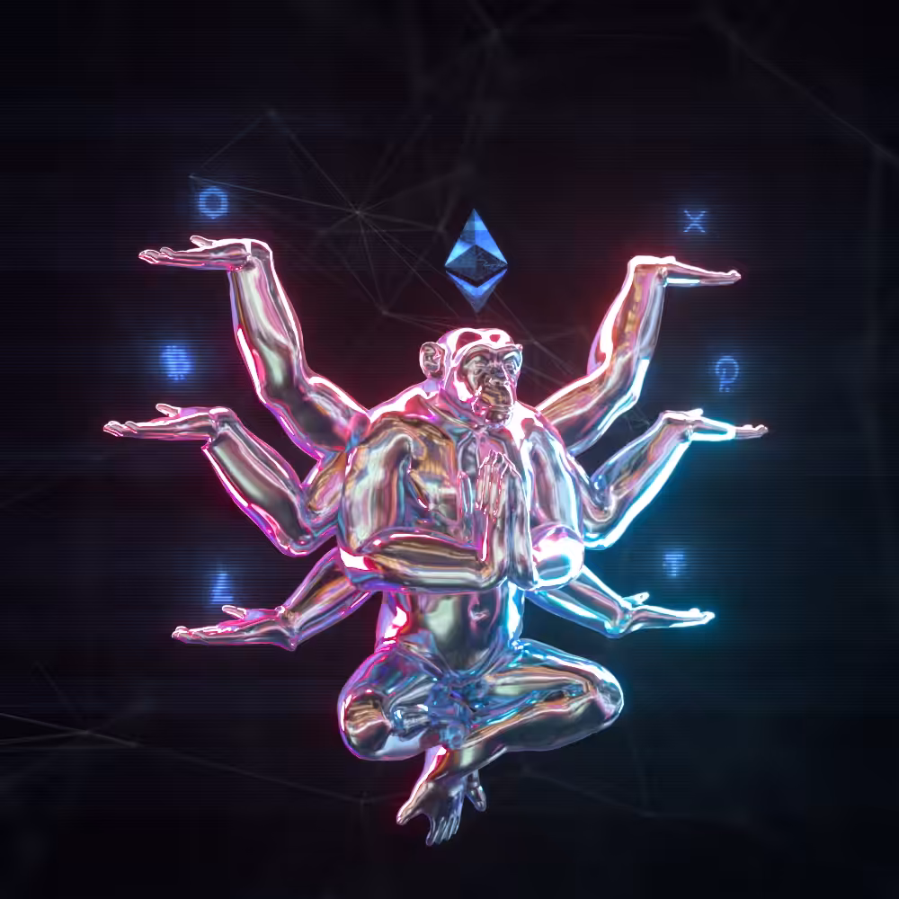 Digital Neonpunk CryptoGod - The Ape