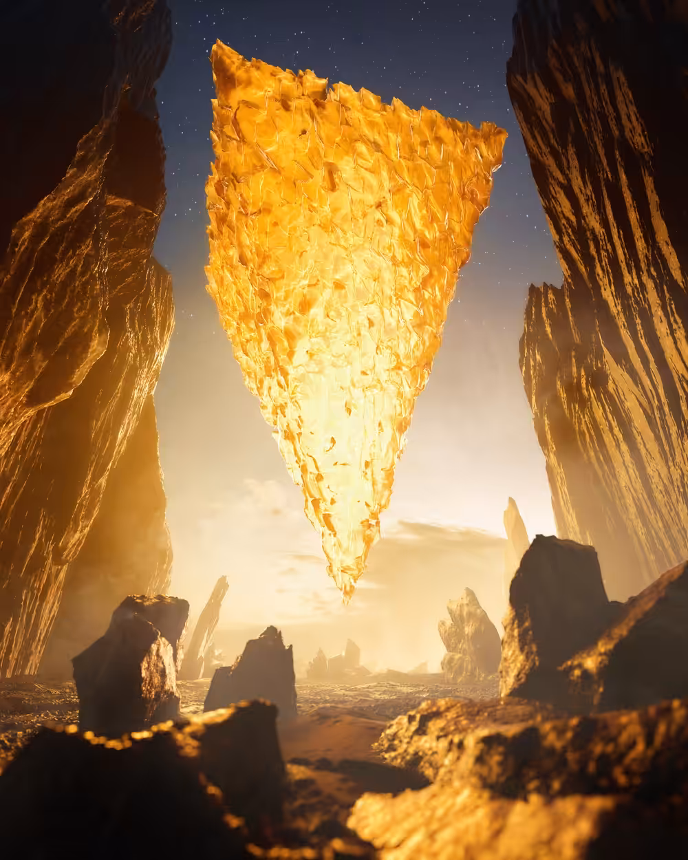 Yellow. Crystallized.