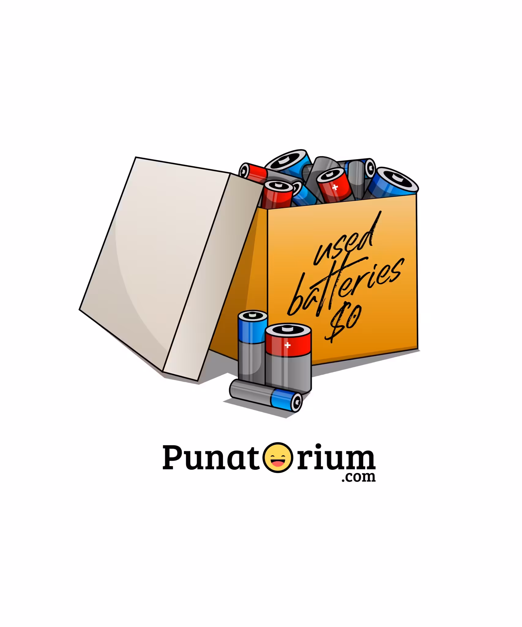 Used batteries - free of charge • Visual Pun