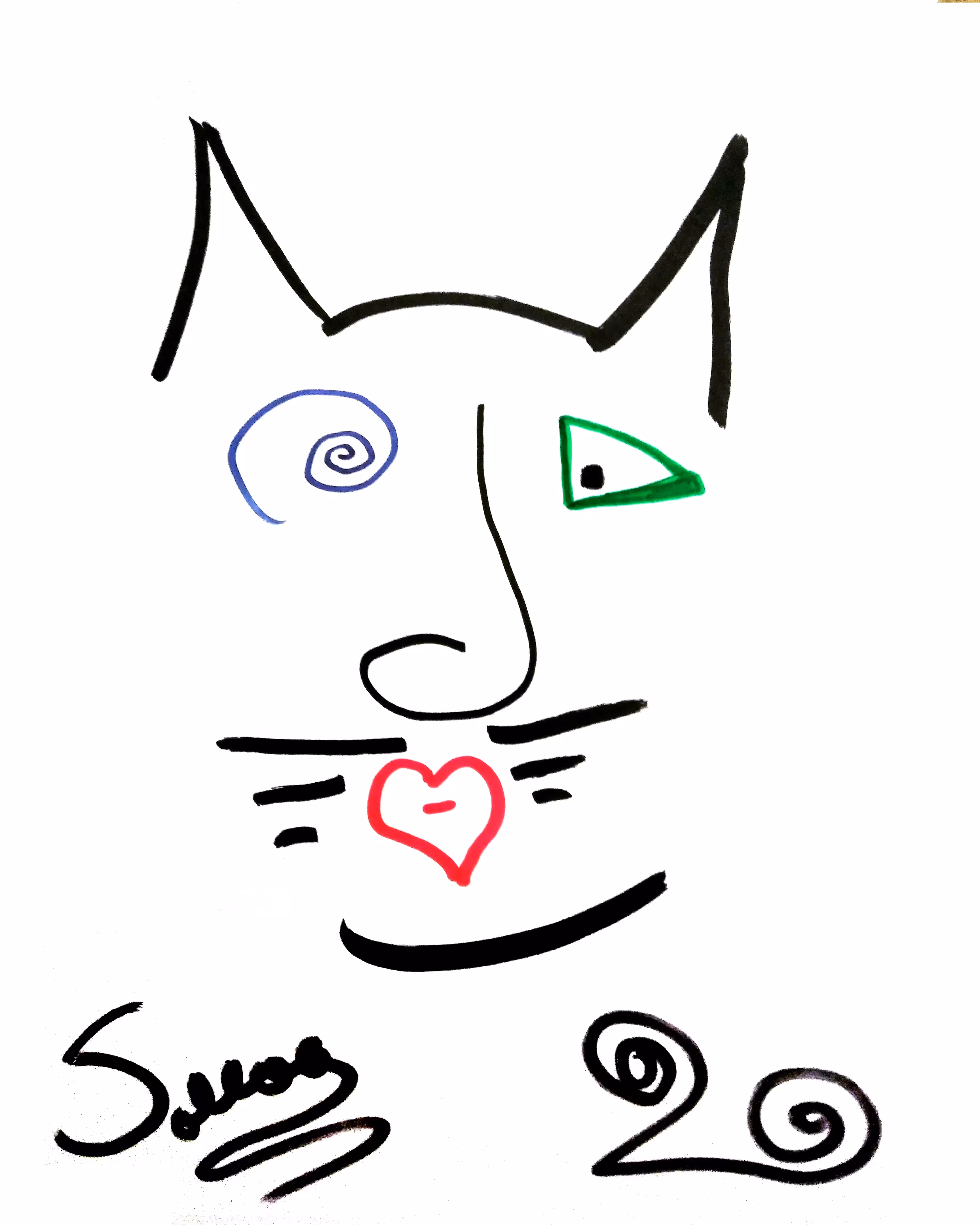 SOLLOG 1/1 Tezos NFT Abstract Cat created 2020