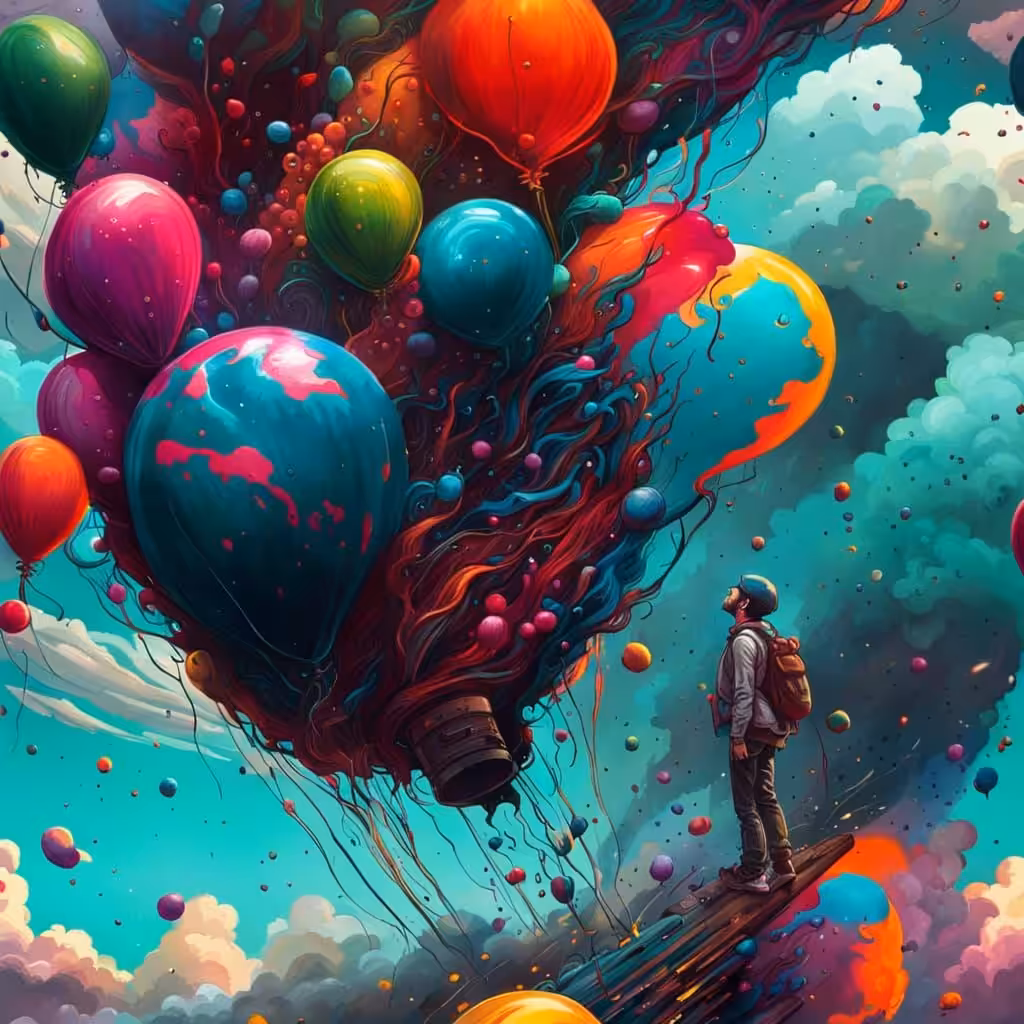 My dreams _A thousand colors of balloons in the world of AI