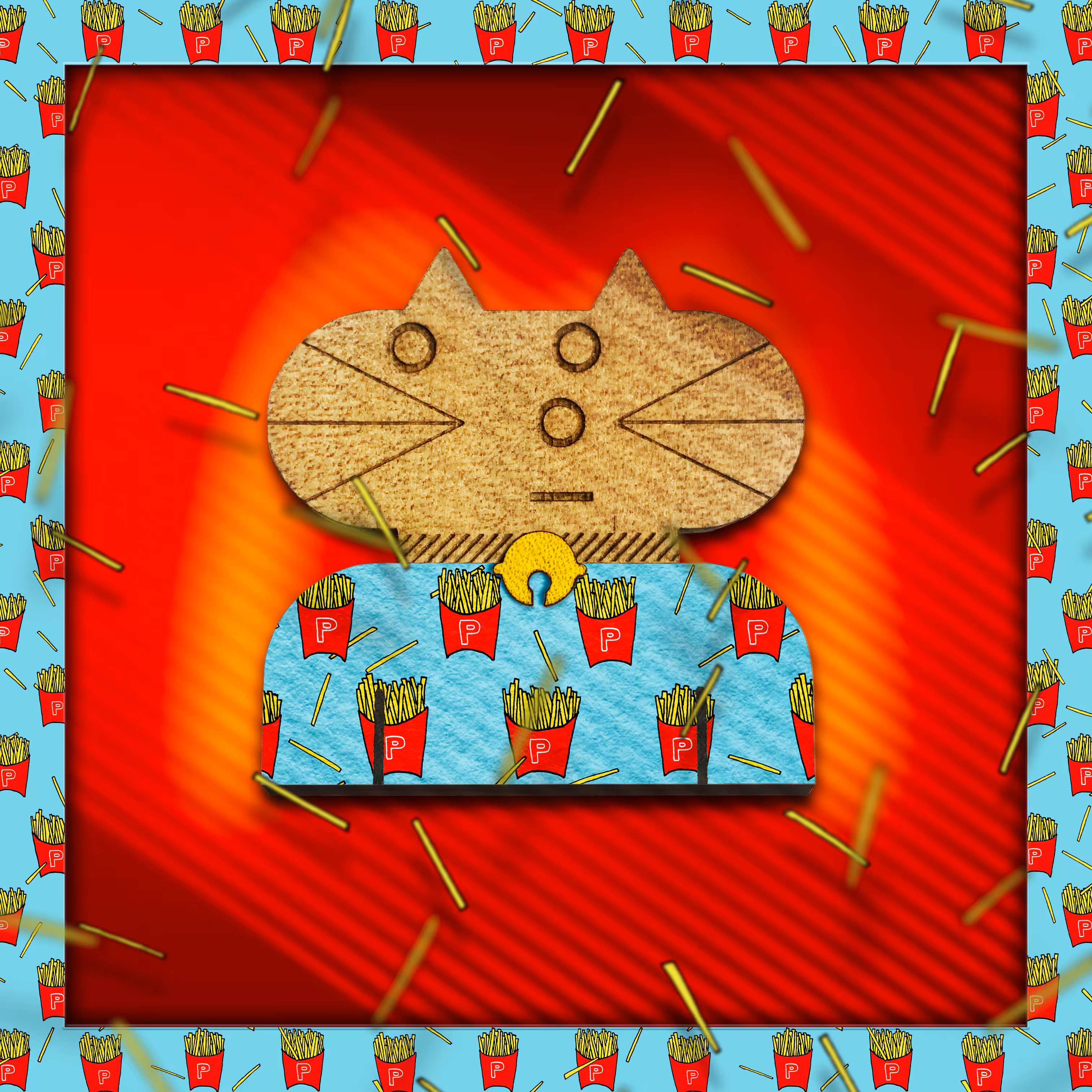 Pattern cat #011_french fry