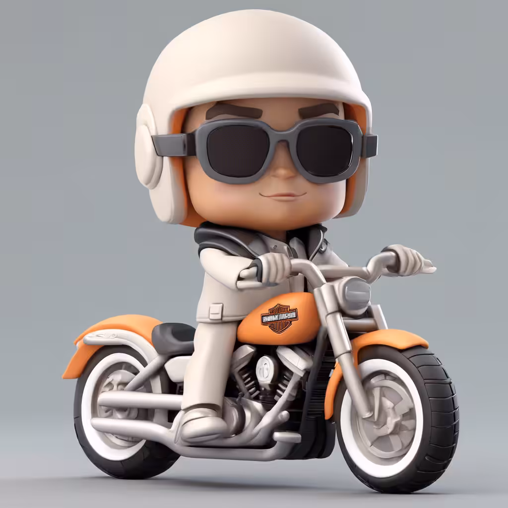 Isometric Motorcycle Rider Emoji