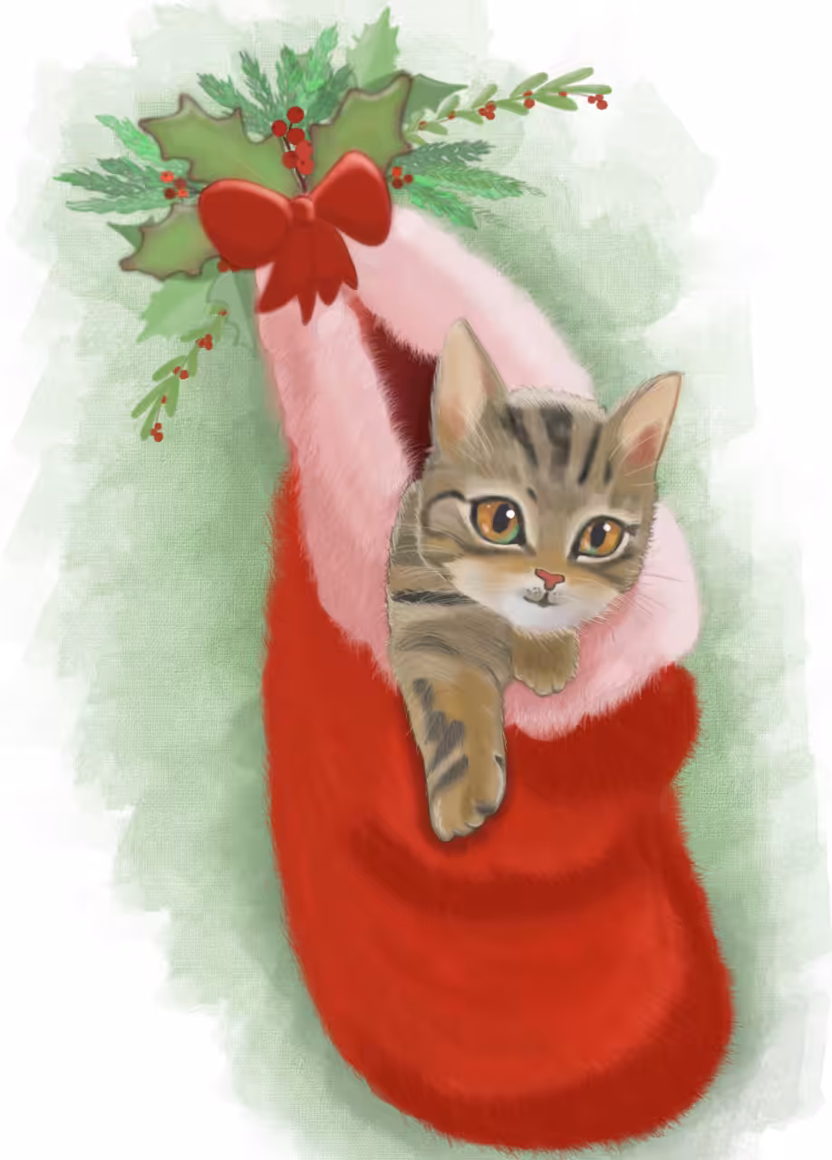 Christmas kitten