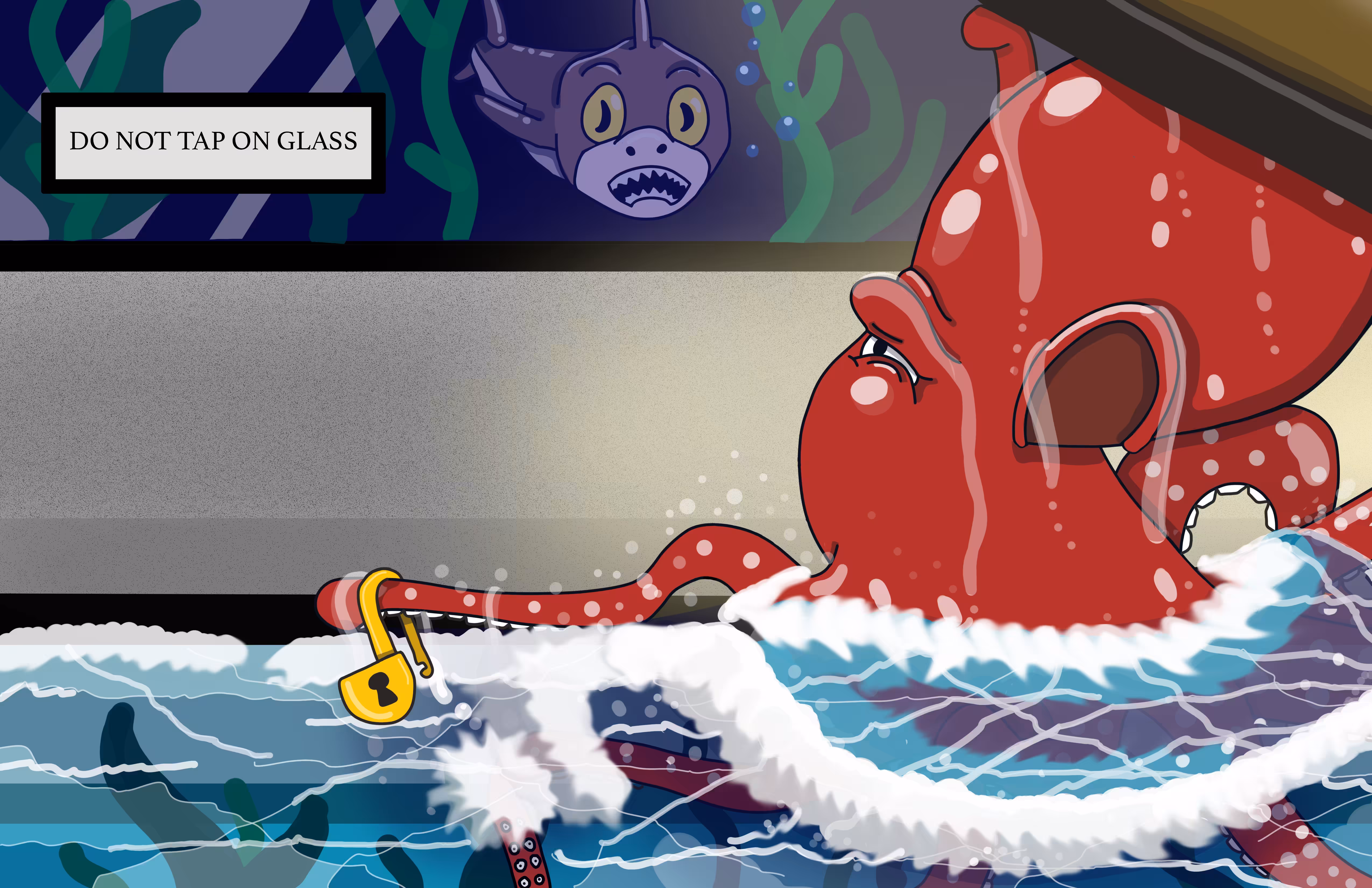 Red’s Escape, Part 1: Do not tap on glass